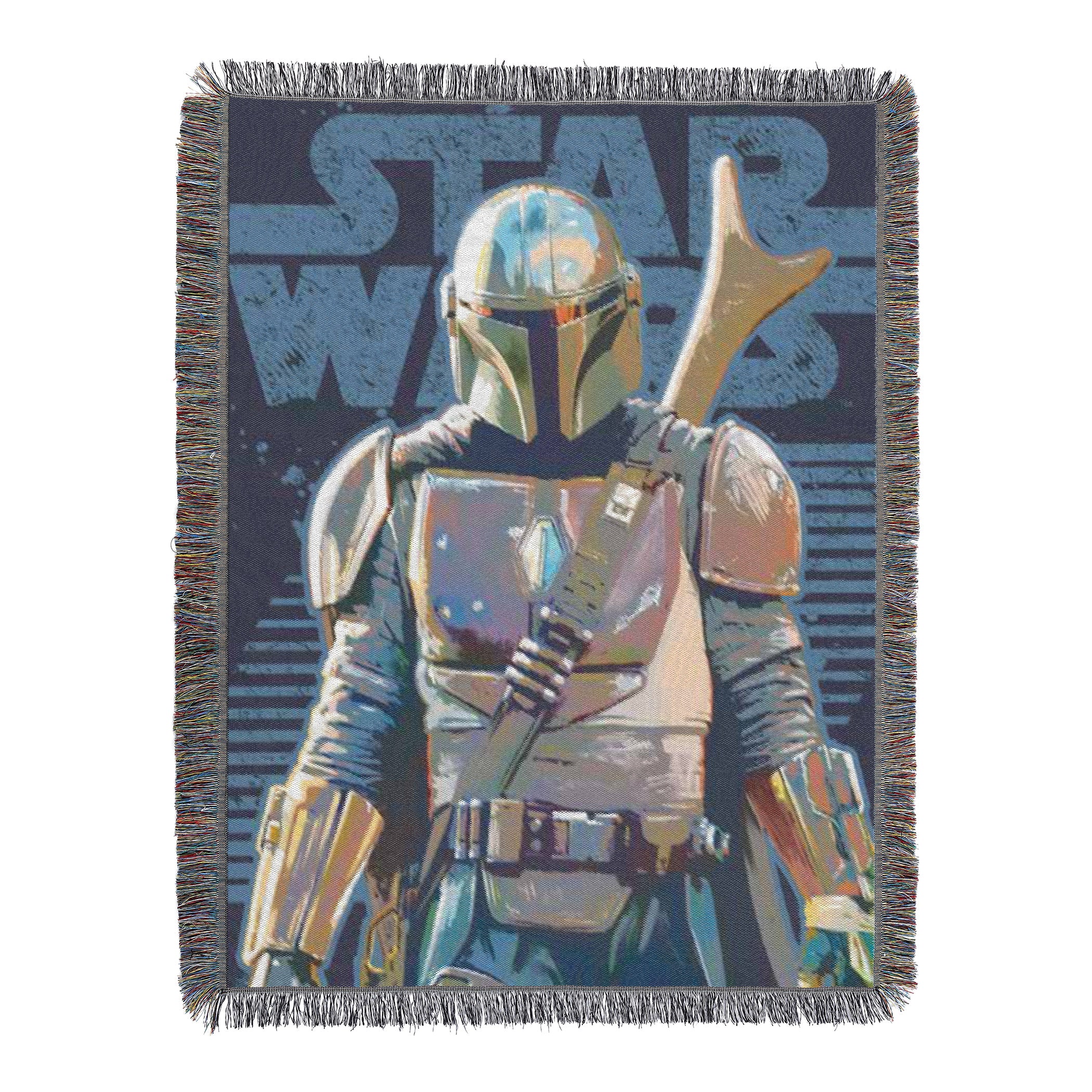 Disney Star Wars The Mandalorian Retribution Woven Tapestry Throw Blanket 48x60 Inches