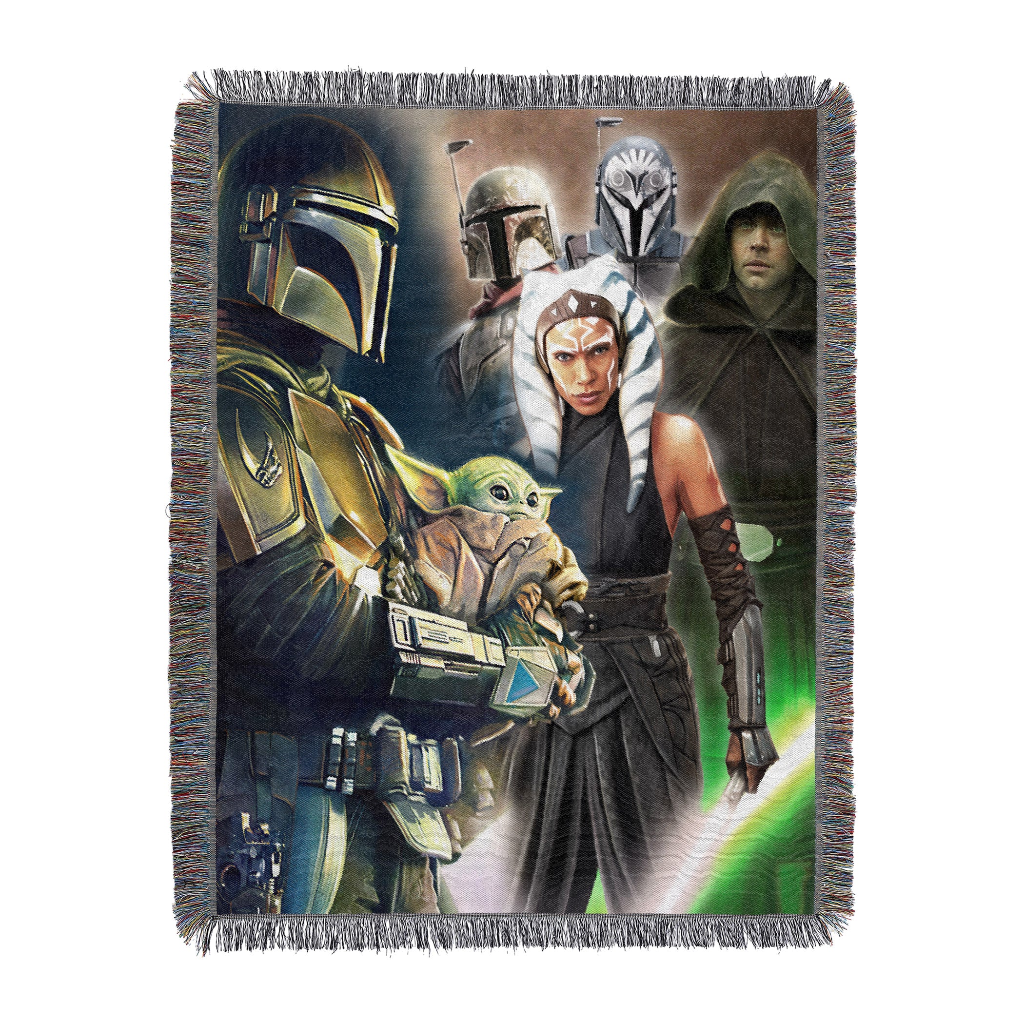 Disney Star Wars The Mandalorian Forceful Allies Woven Tapestry Throw Blanket 48x60 Inches