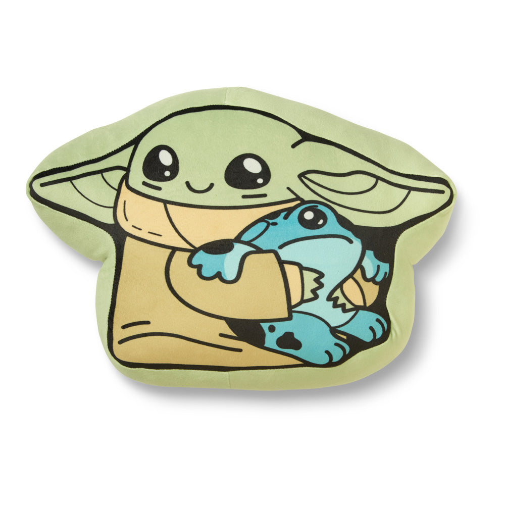 Disney Star Wars The Mandalorian Frog Friends Logo Cloud Pillow 15 Inches