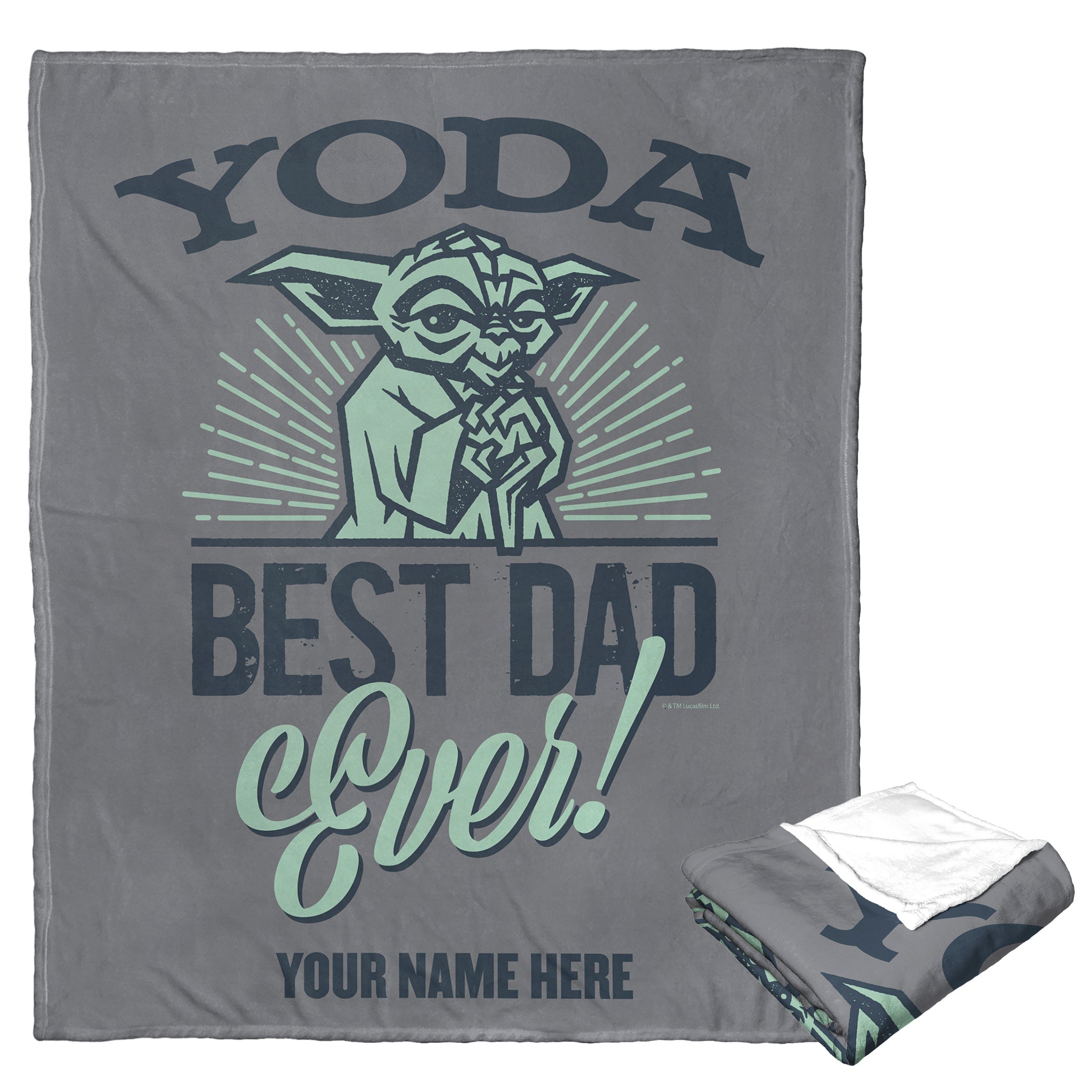 Disney Star Wars Classic Yoda Best Personalized Silk Touch Throw Blanket 50x60 Inches