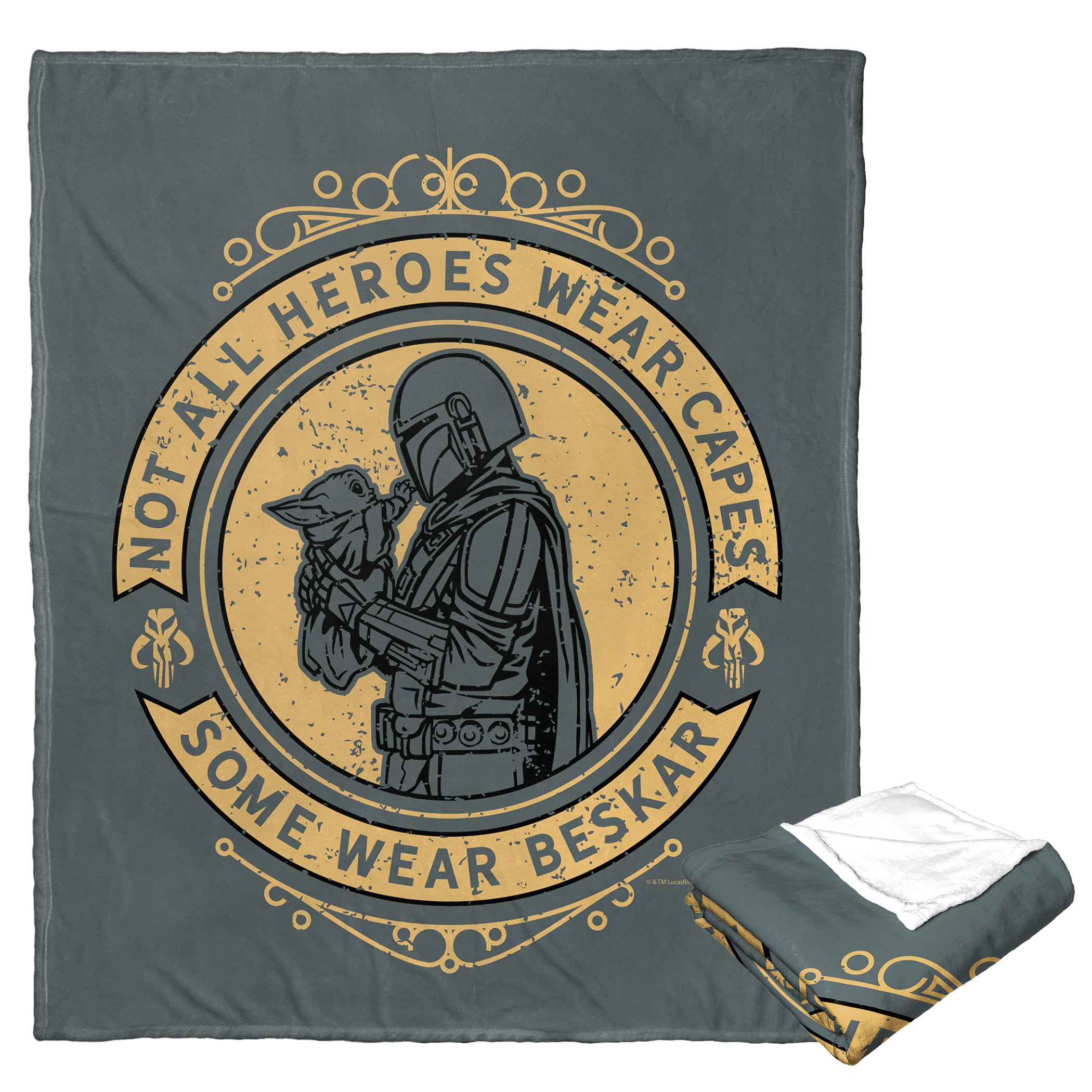 Disney Star Wars The Mandalorian Beskar Silk Touch Throw Blanket 50x60 Inches