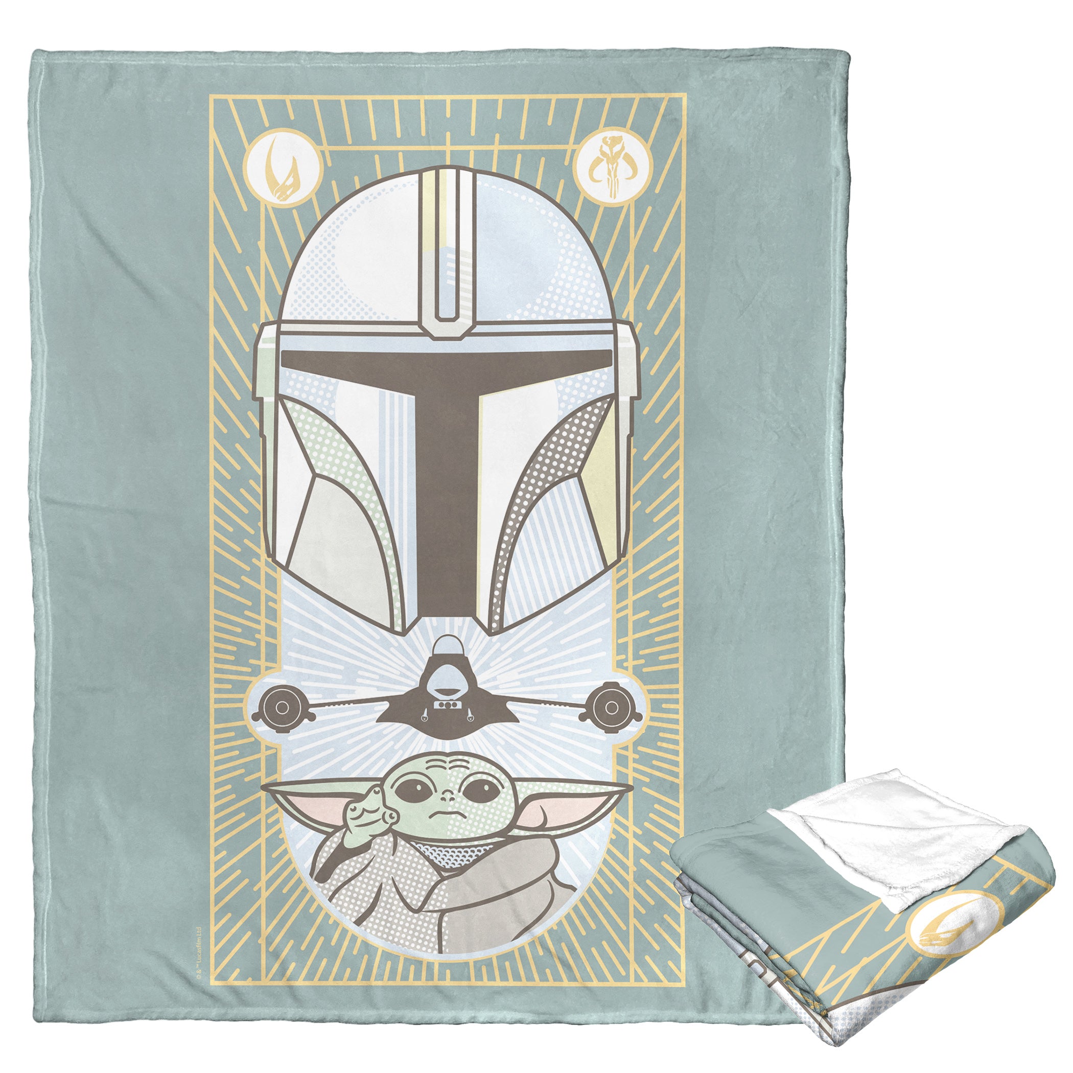 Disney Star Wars The Mandolorian Art Deco Silk Touch Throw Blanket 50x60 Inches