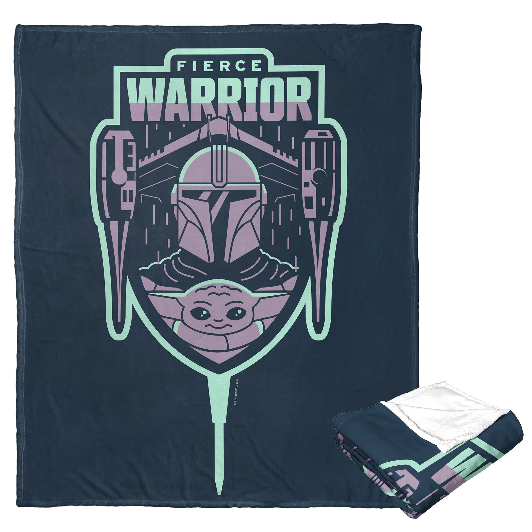 Disney Star Wars The Mandalorian Fierce Warrior Silk Touch Throw Blanket 50x60 Inches