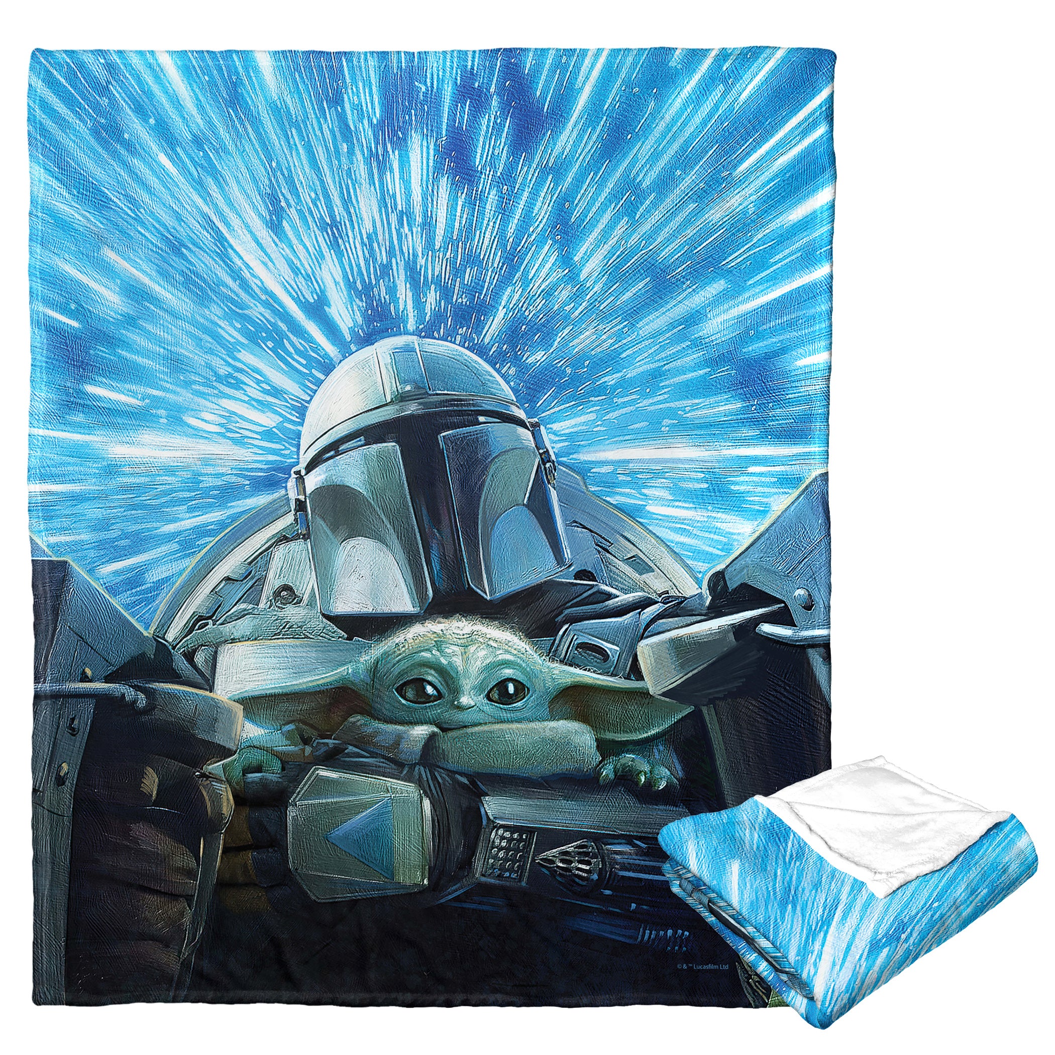 Disney Star Wars The Mandalorian Hyperspeed Silk Touch Throw Blanket 50x60 Inches