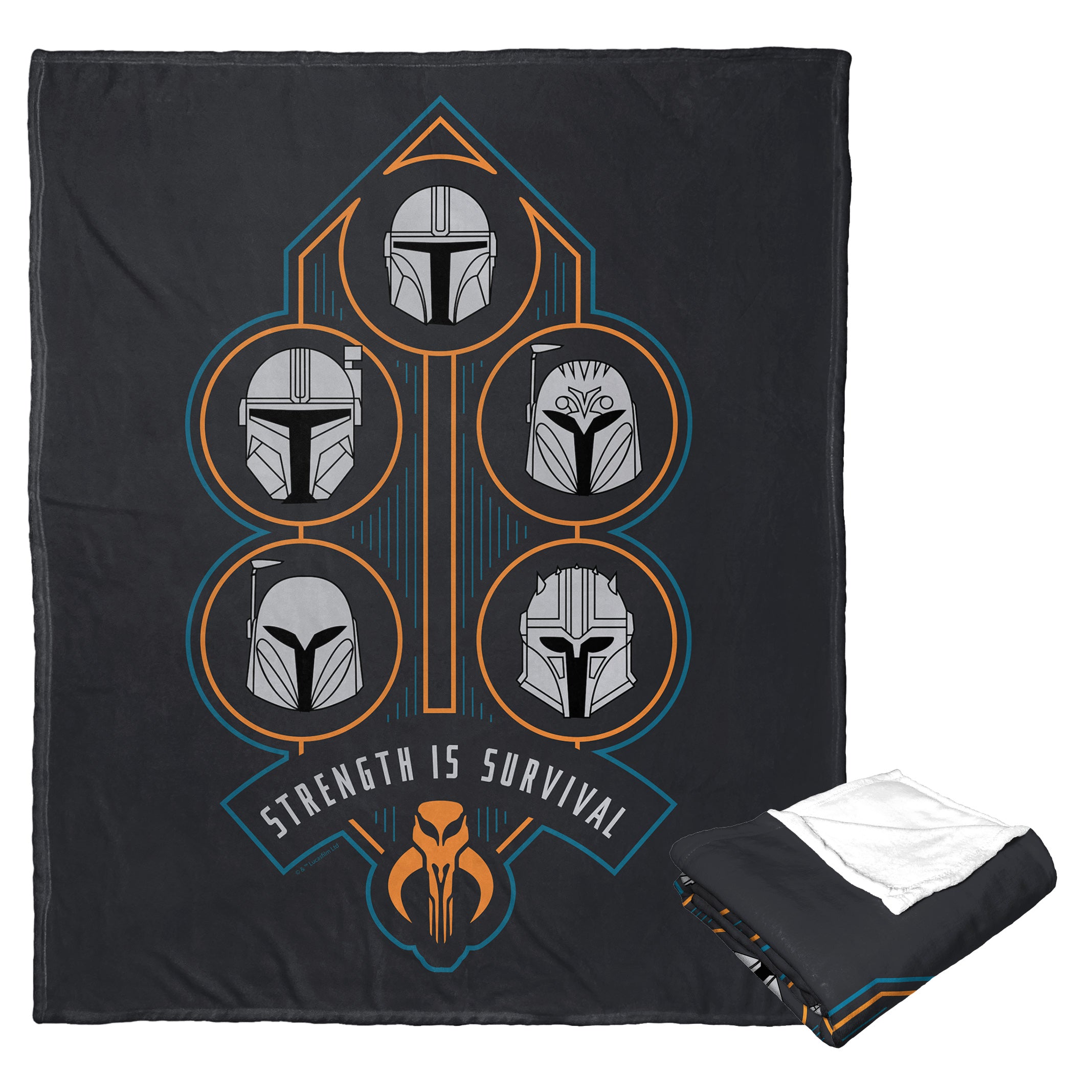 Disney Star Wars The Mandalorian Strength Is Survival Silk Touch Throw Blanket 50x60 Inches