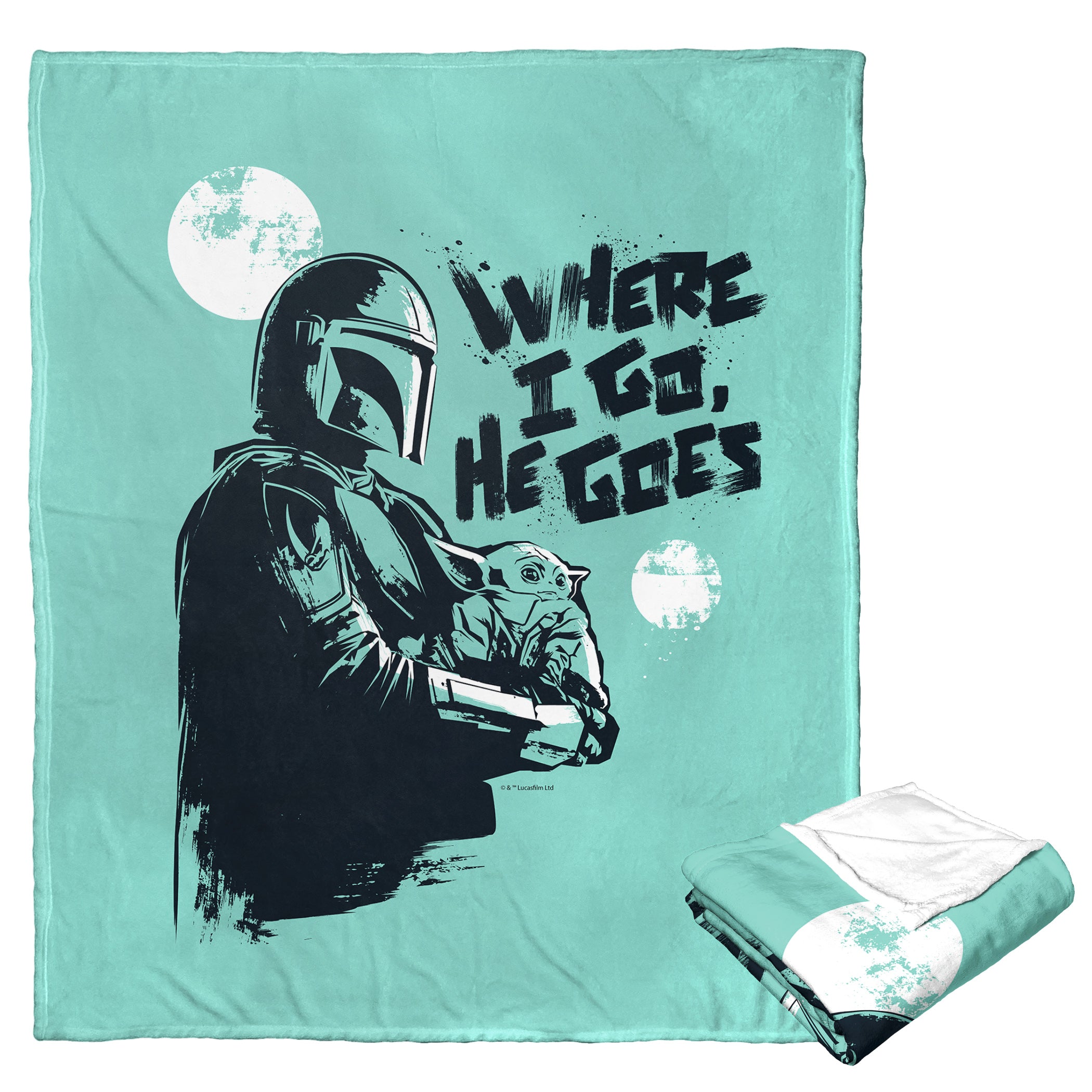 Disney Star Wars The Mandalorian We Go Together Silk Touch Throw Blanket 50x60 Inches