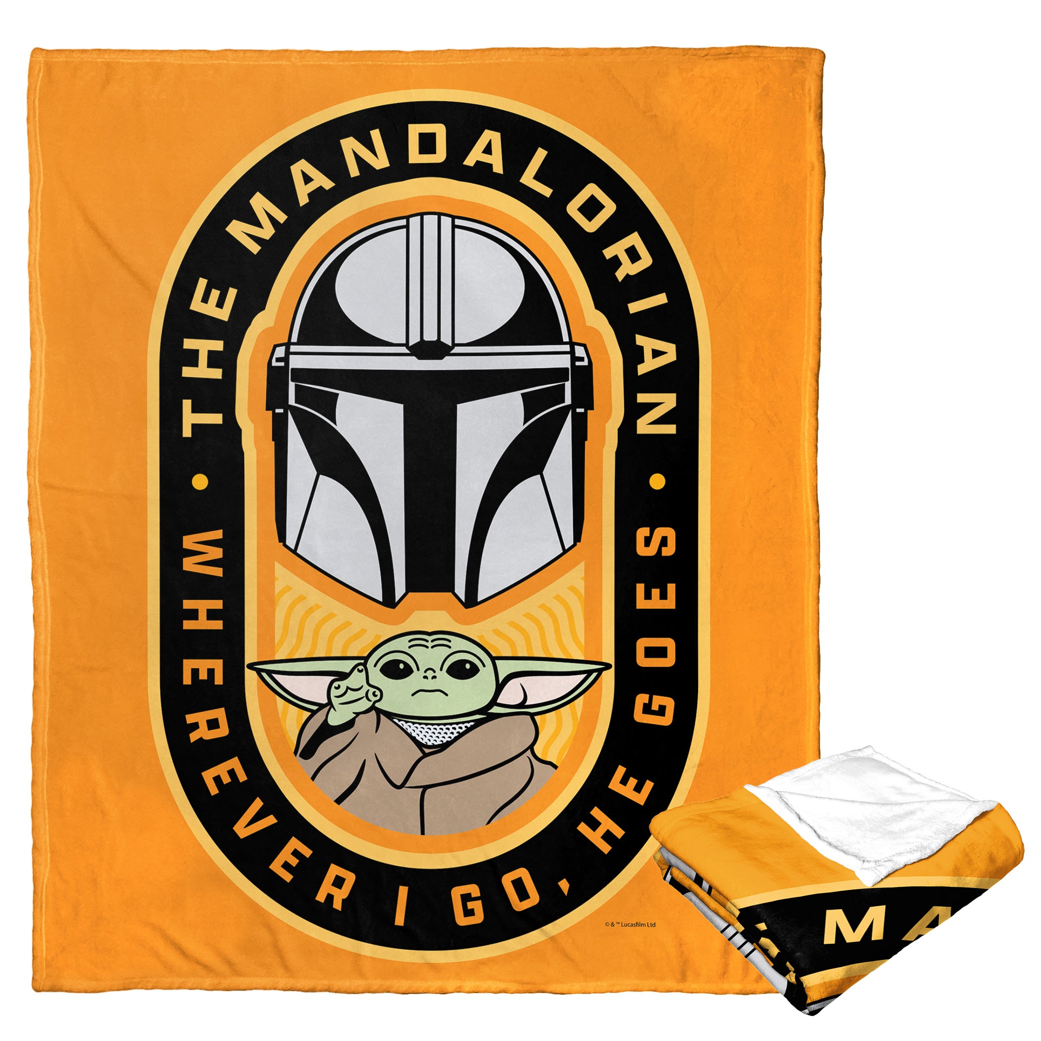 Disney Star Wars The Mandalorian Where He Goes I Go Silk Touch Throw Blanket 50x60 Inches