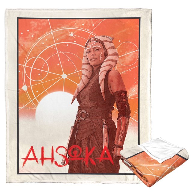 Disney Star Wars Ahsoka Warrior Stance Silk Touch Throw Blanket 50x60 Inches