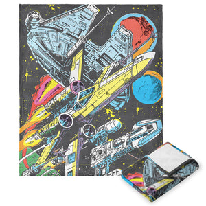 Disney Star Wars Classic Comic Books Rebel Ships Silk Touch Throw Blanket 50X60 Inches