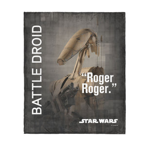 Star Wars Classic Star Wars Quotes Battle Droid Silk Touch Throw Blanket 50X60 Inches
