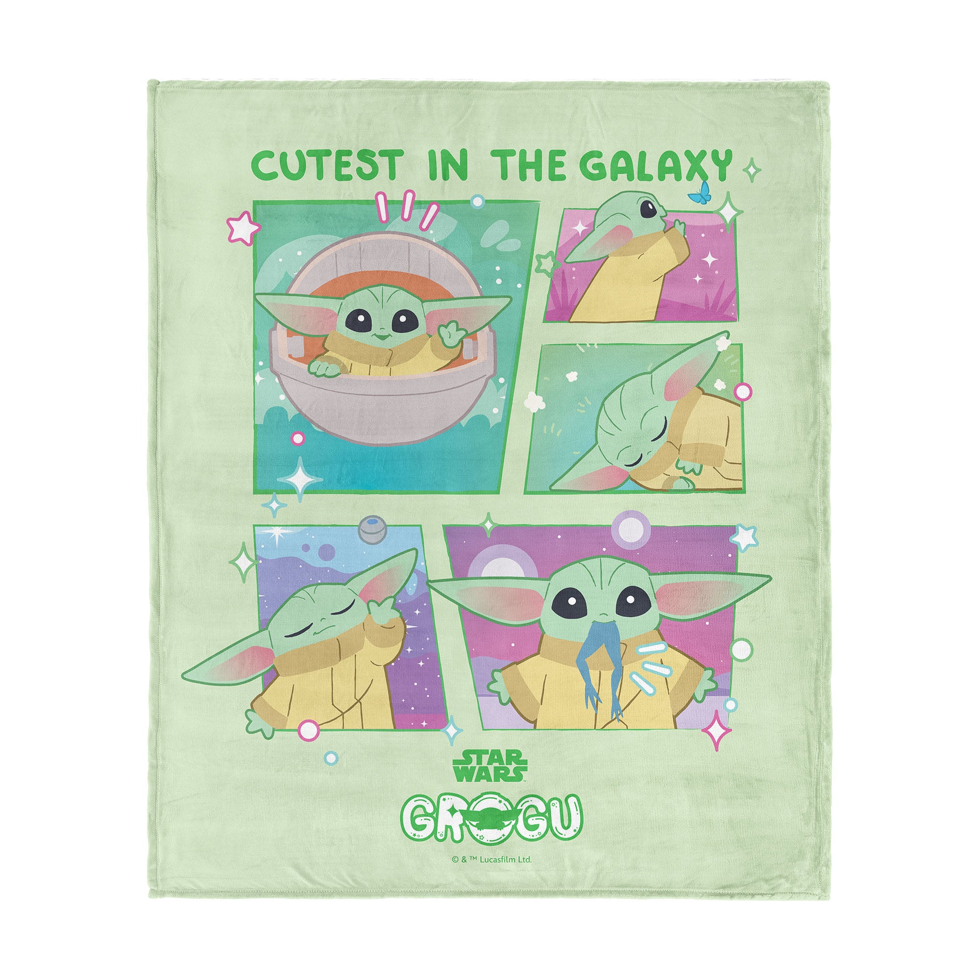 Lucas Star Wars The Mandalorian Cutest In The Galaxy Silk Touch Throw Blanket 50x60 inches