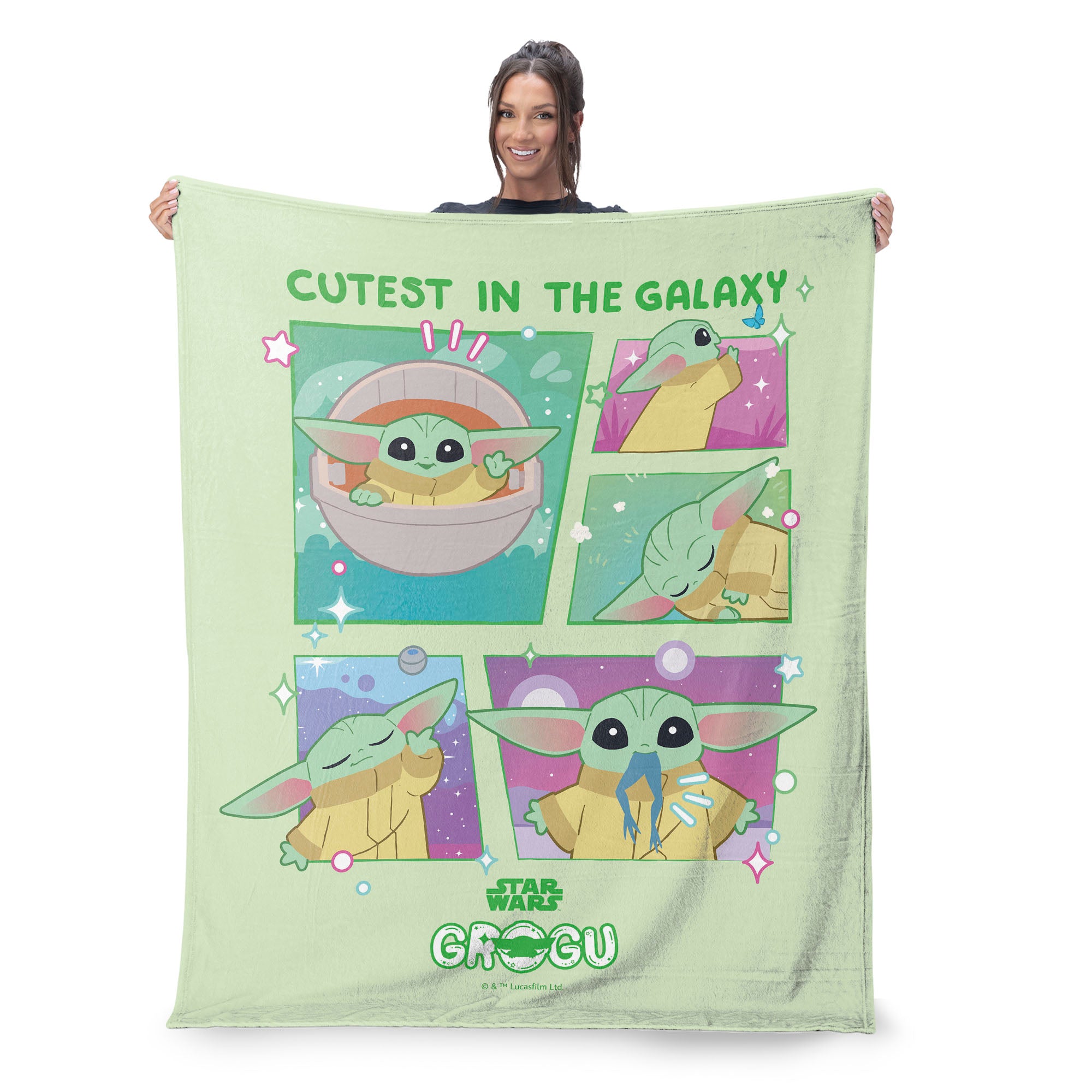 Lucas Star Wars The Mandalorian Cutest In The Galaxy Silk Touch Throw Blanket 50x60 inches