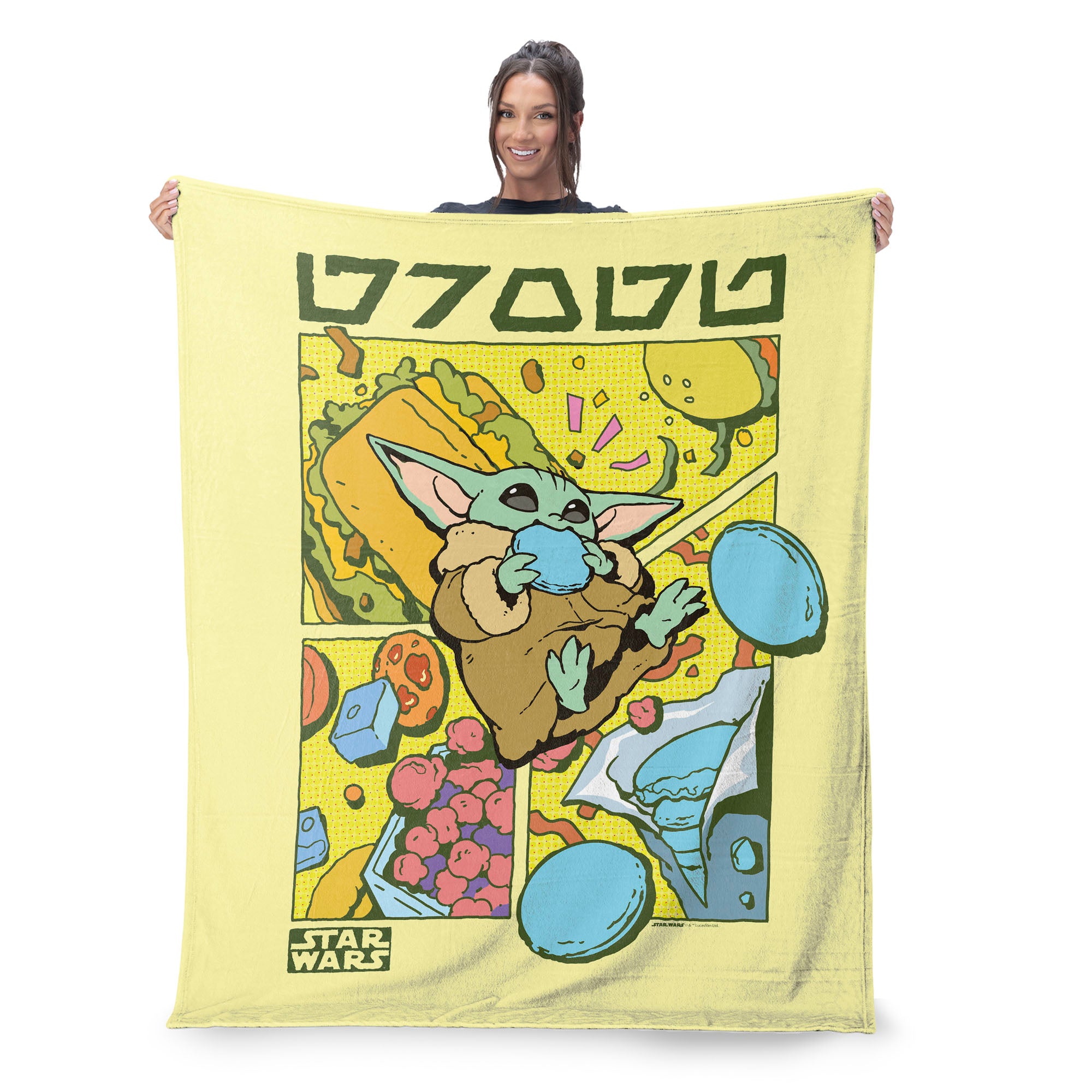 Lucas Star Wars The Mandalorian Grogu Snacks Silk Touch Throw Blanket 50x60 inches