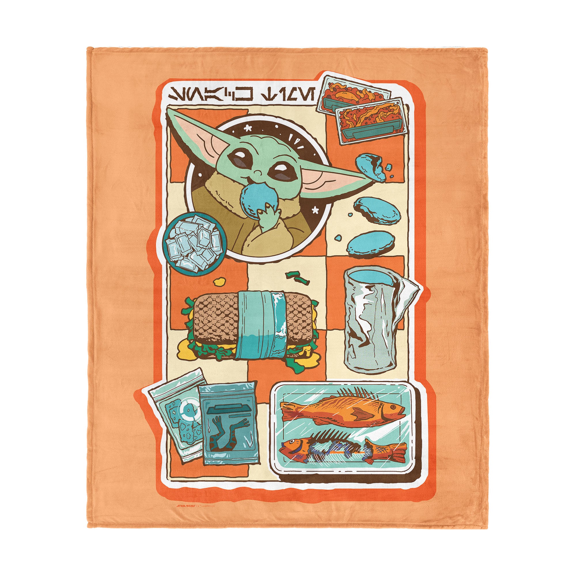 Lucas Star Wars The Mandalorian Lunch Trays Silk Touch Throw Blanket 50x60 inches