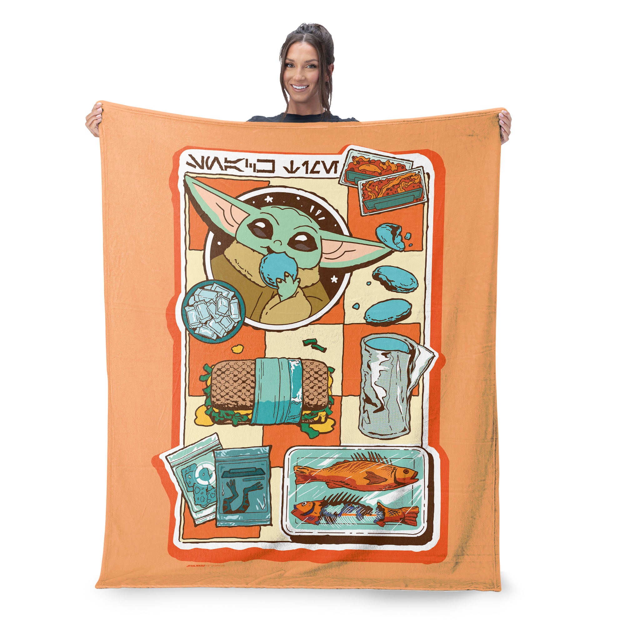 Lucas Star Wars The Mandalorian Lunch Trays Silk Touch Throw Blanket 50x60 inches