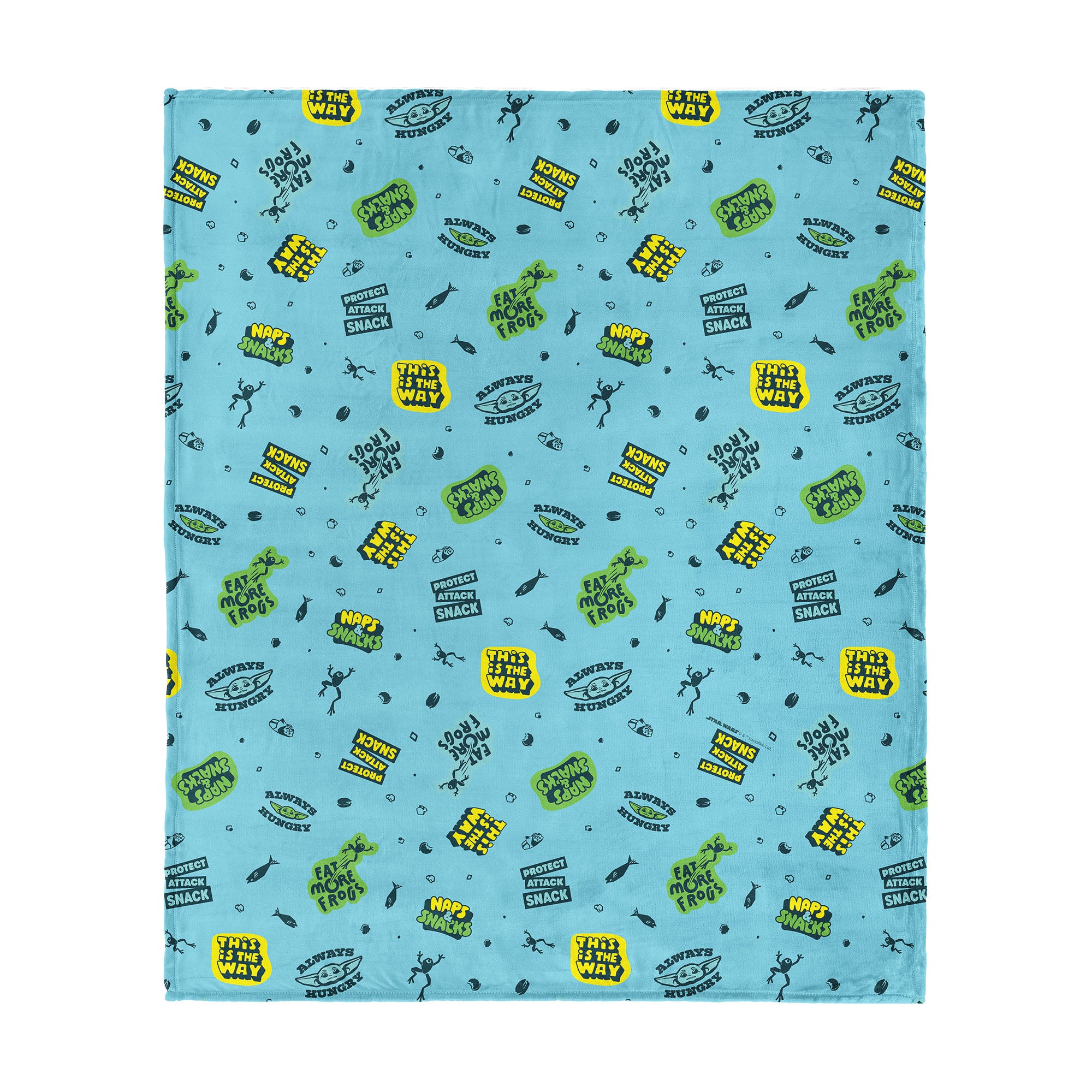 Lucas Star Wars The Mandalorian Snack Attack Pattern Silk Touch Throw Blanket 50x60 inches