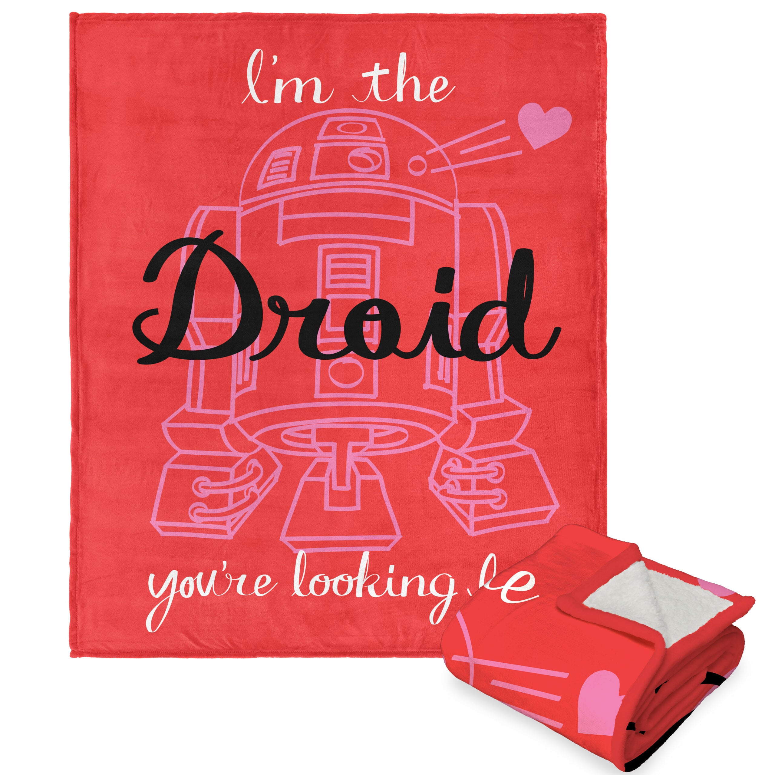 Disney Star Wars Your Droid Silk Touch Sherpa Throw Blanket 50x60 Inches