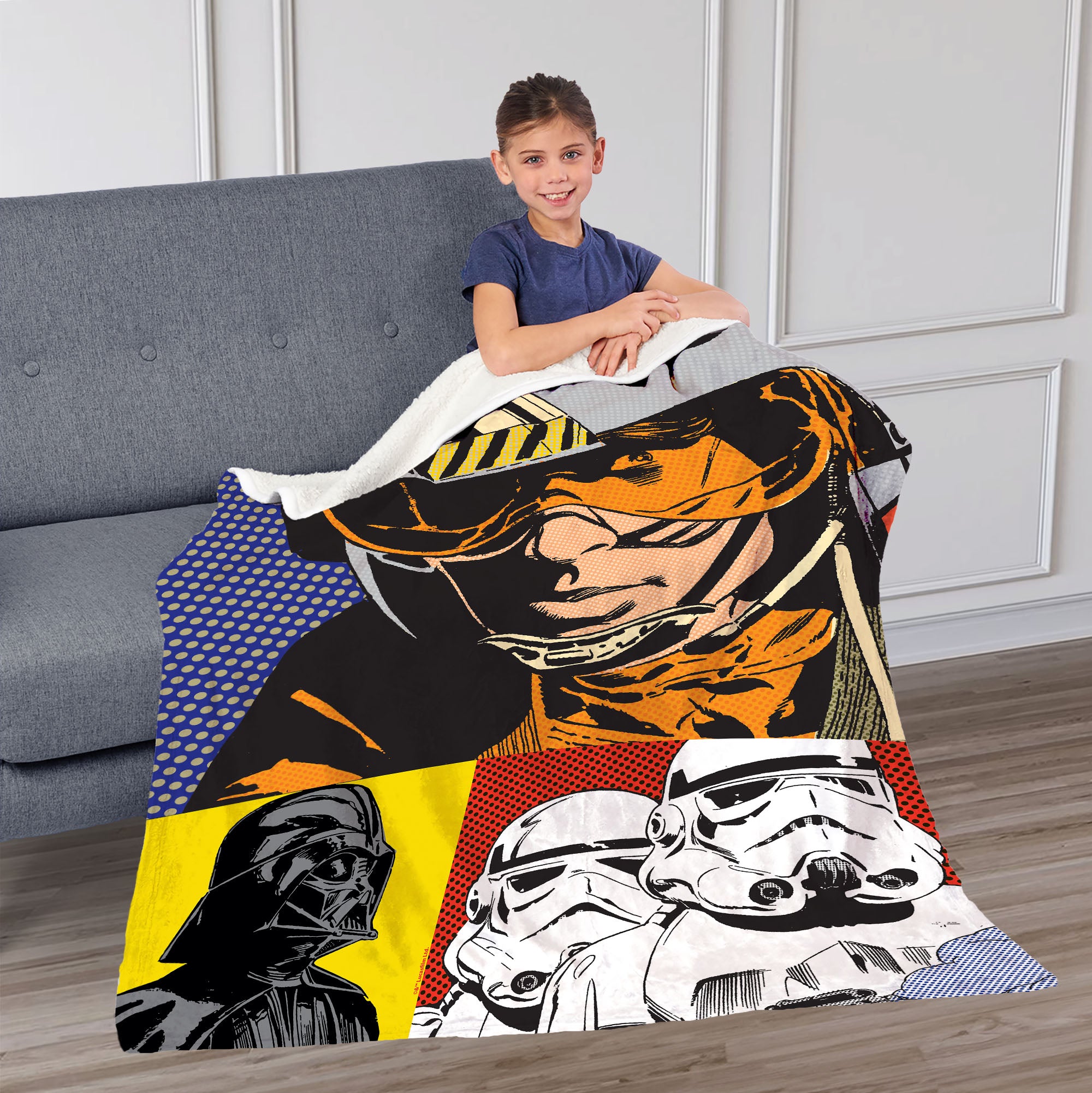 Disney Star Wars Classic Star Wars Pop Art Silk Touch Throw Blanket 50x60 Inches