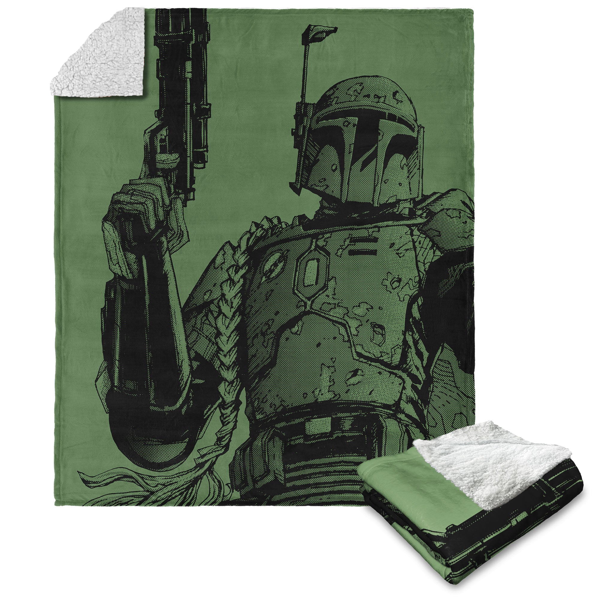 Disney Star Wars Classic Comic Books Boba Fett  Silk Touch Sherpa Throw Blanket 50X60 Inches