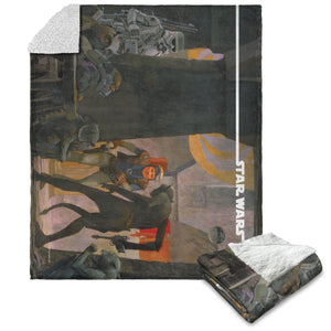 Disney Star Wars Classic Concepts Scum & Villainy Silk Touch Sherpa Throw Blanket 50X60 Inches