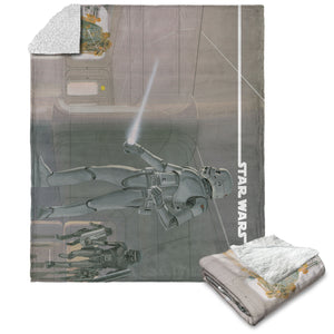 Disney Star Wars Classic Concepts Stormtrooper Silk Touch Sherpa Throw Blanket 50X60 Inches