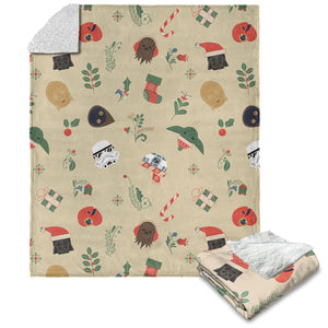 Disney Star Wars Classic Star Wars Christmas Silk Touch Sherpa Throw Blanket 50X60 Inches