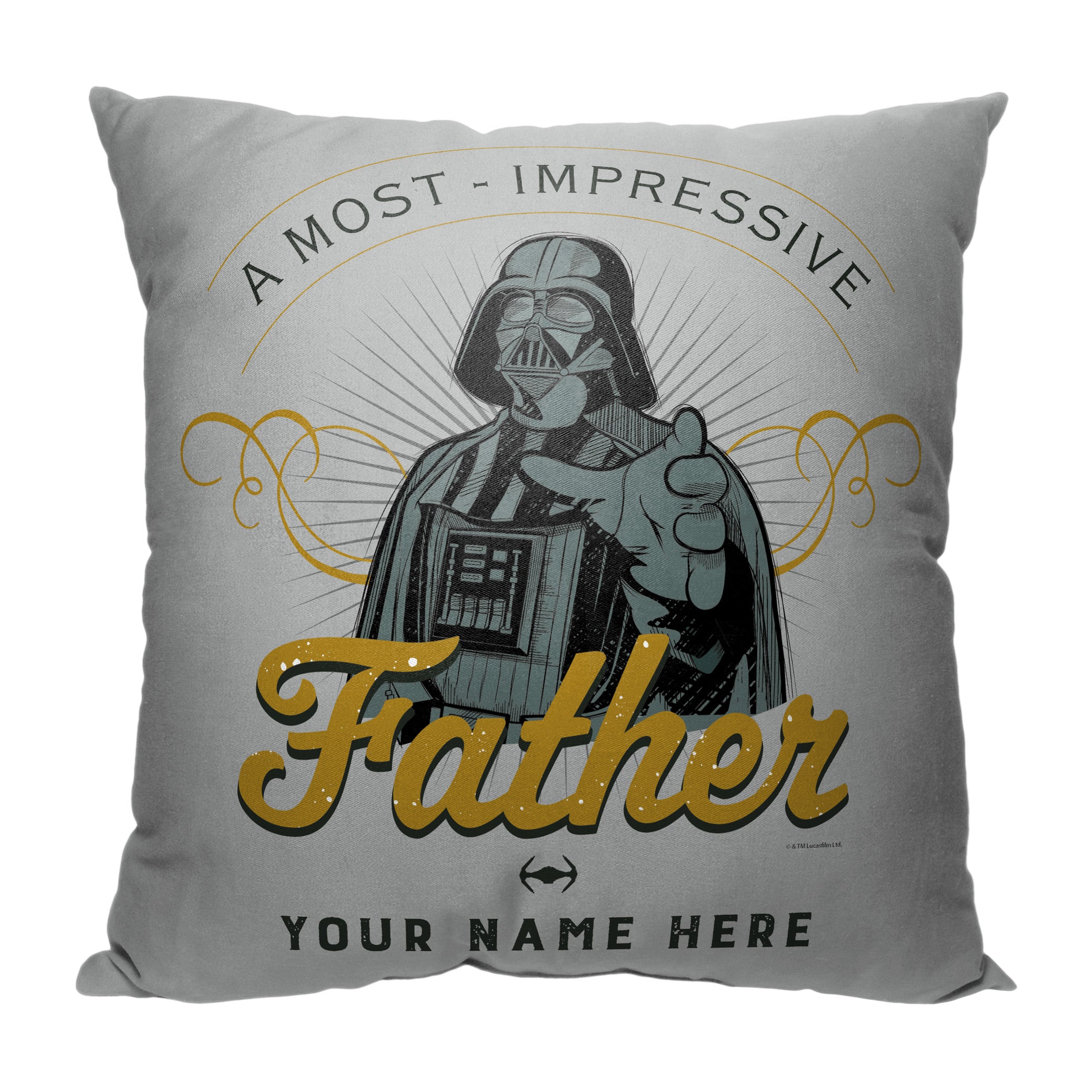 Disney Star Wars Classic Most Impressive Father Personalized Throw Pillow 18x18 Inches