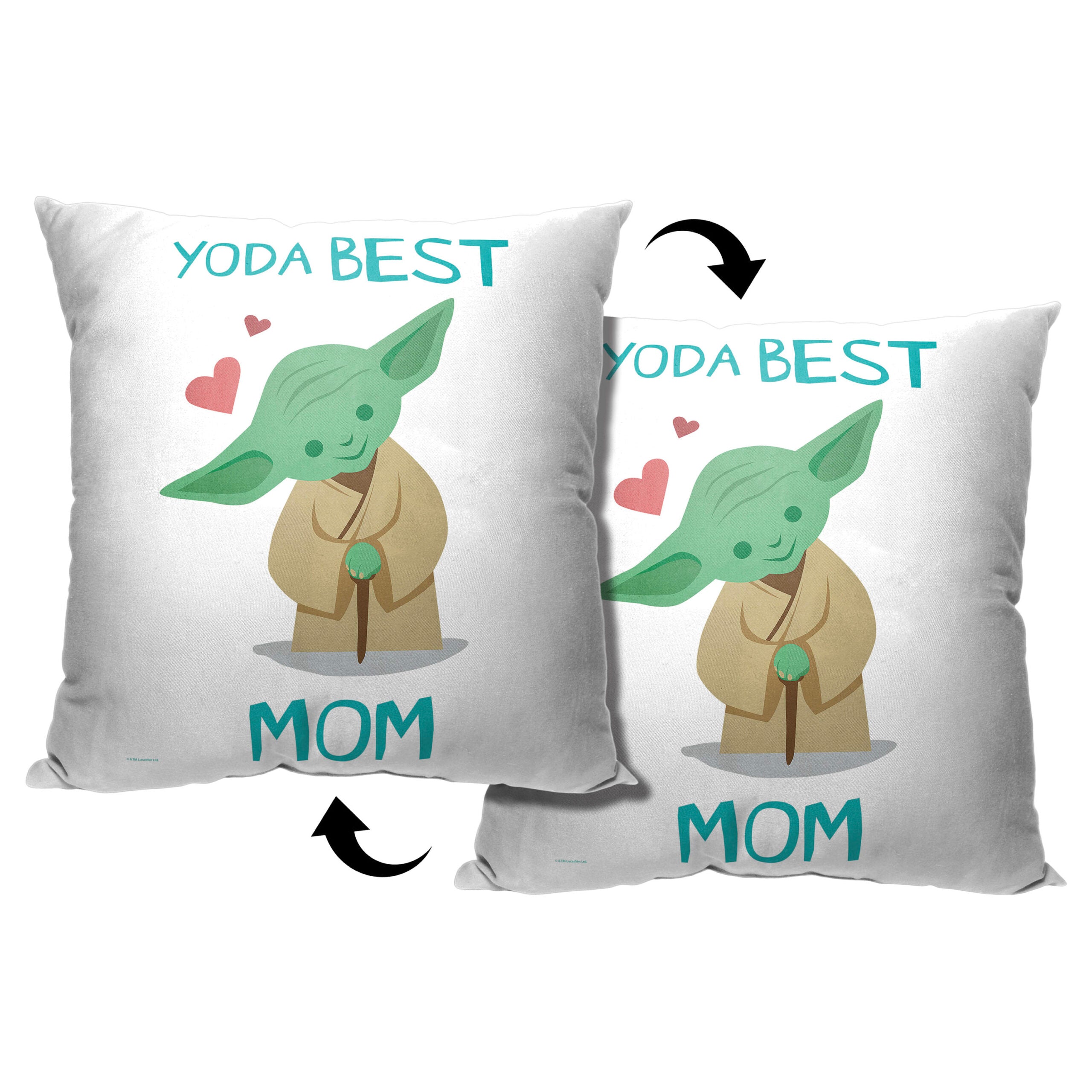 Disney Star Wars Classic Yoda Best Mom Throw Pillow 18x18 Inches