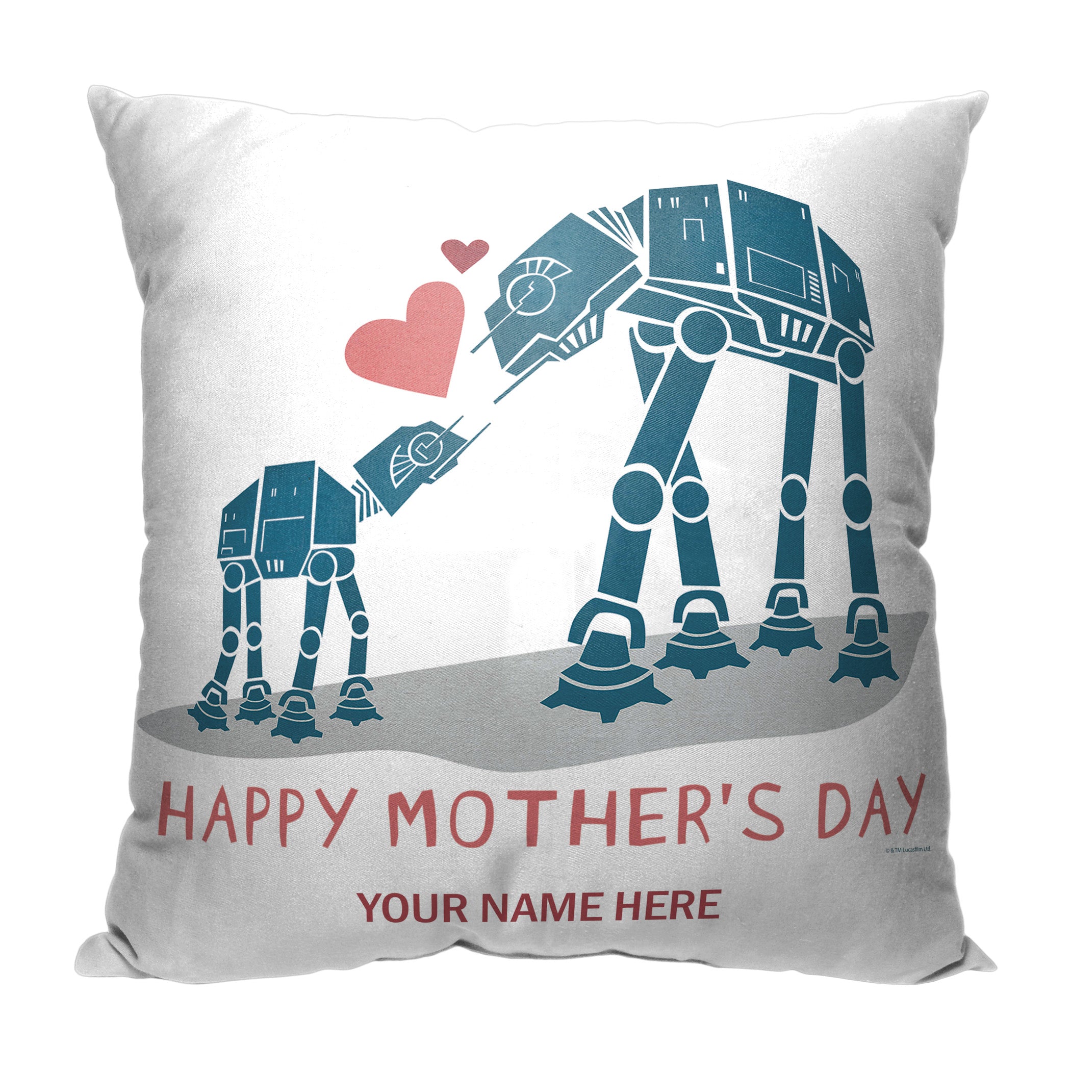 Disney Star Wars Classic Mother and Child AT Walkers Personalized Throw Pillow 18x18 Inches