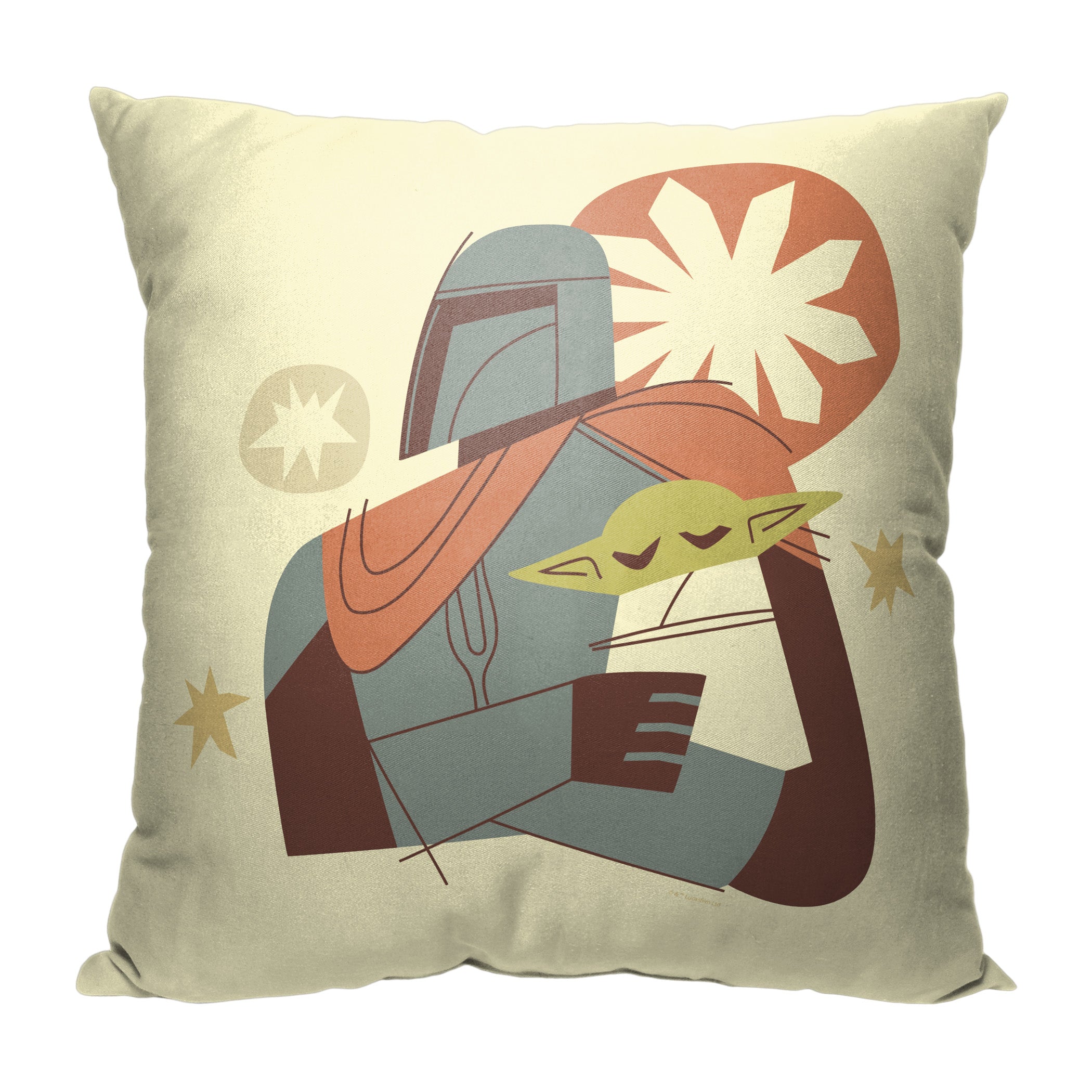 Disney Star Wars The Mandalorian Holding Grogu Throw Pillow 18x18 Inches