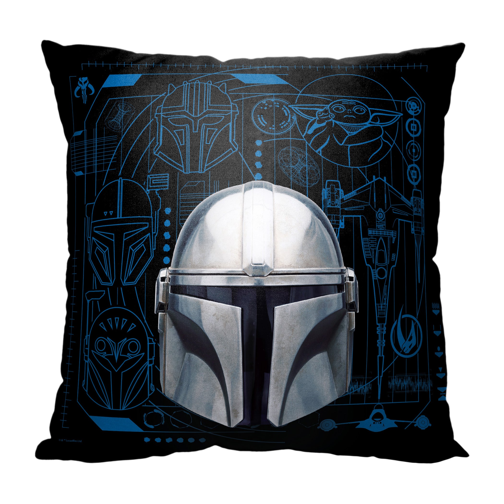 Disney Star Wars The Mandalorian Mando World Throw Pillow 18x18 Inches