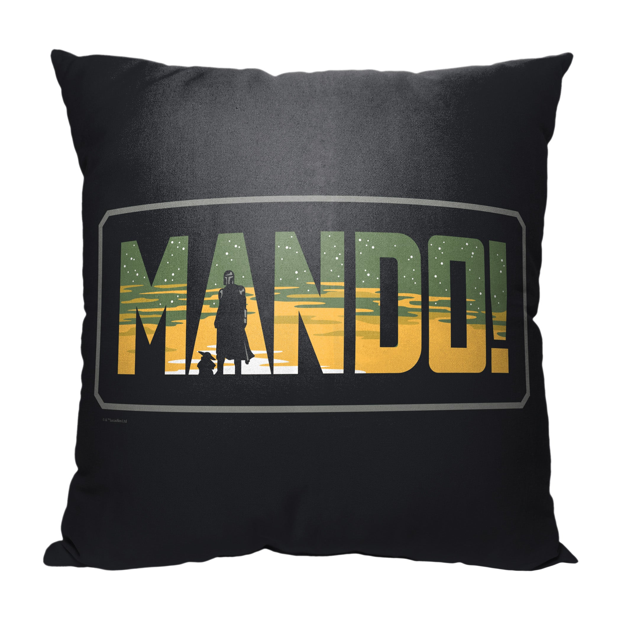 Disney Star Wars The Mandalorian Mando Throw Pillow 18x18 Inches