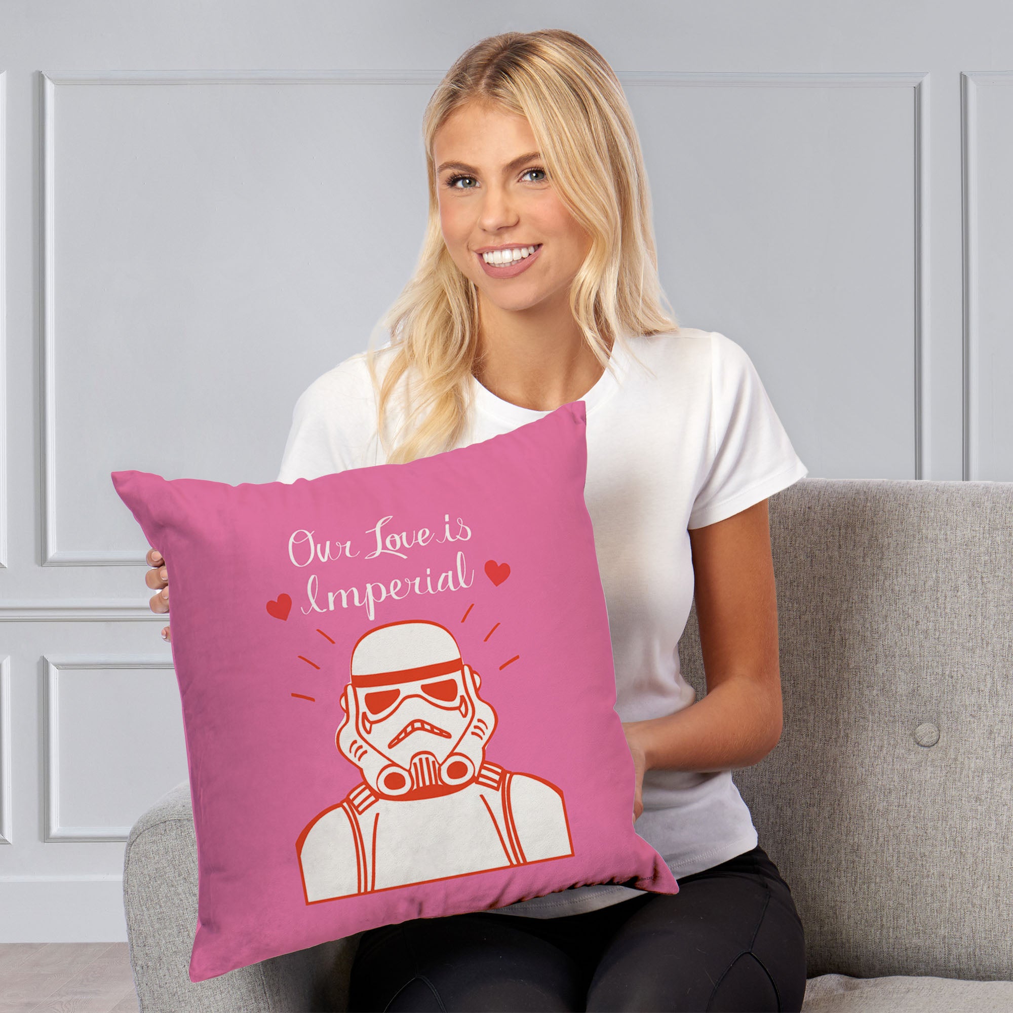 Disney Star Wars Valentine's Day Imperial Love Throw Pillow 18x18 Inches