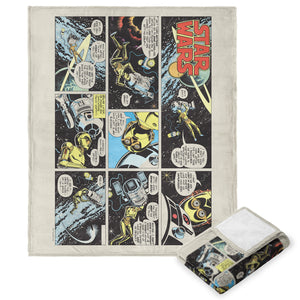 Disney Star Wars Classic Comic Books R2-D2 & C-3PO Silk Touch Throw Blanket 40X50 Inches