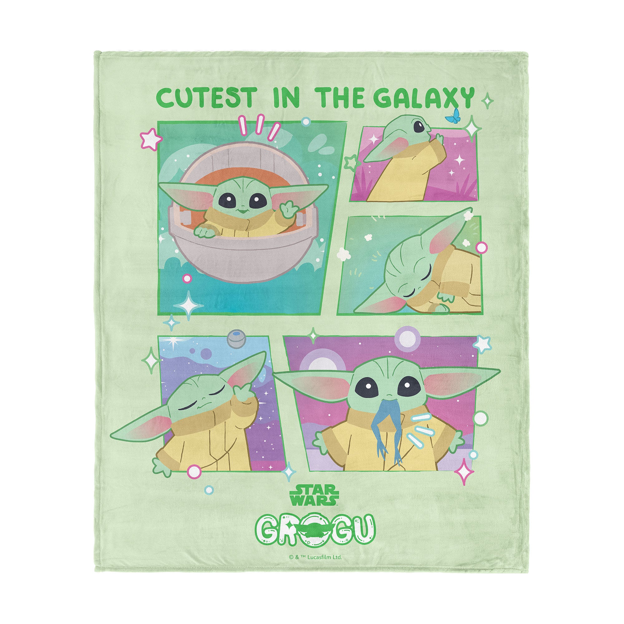 Lucas Star Wars The Mandalorian Cutest In The Galaxy Silk Touch Throw Blanket 40x50 inches