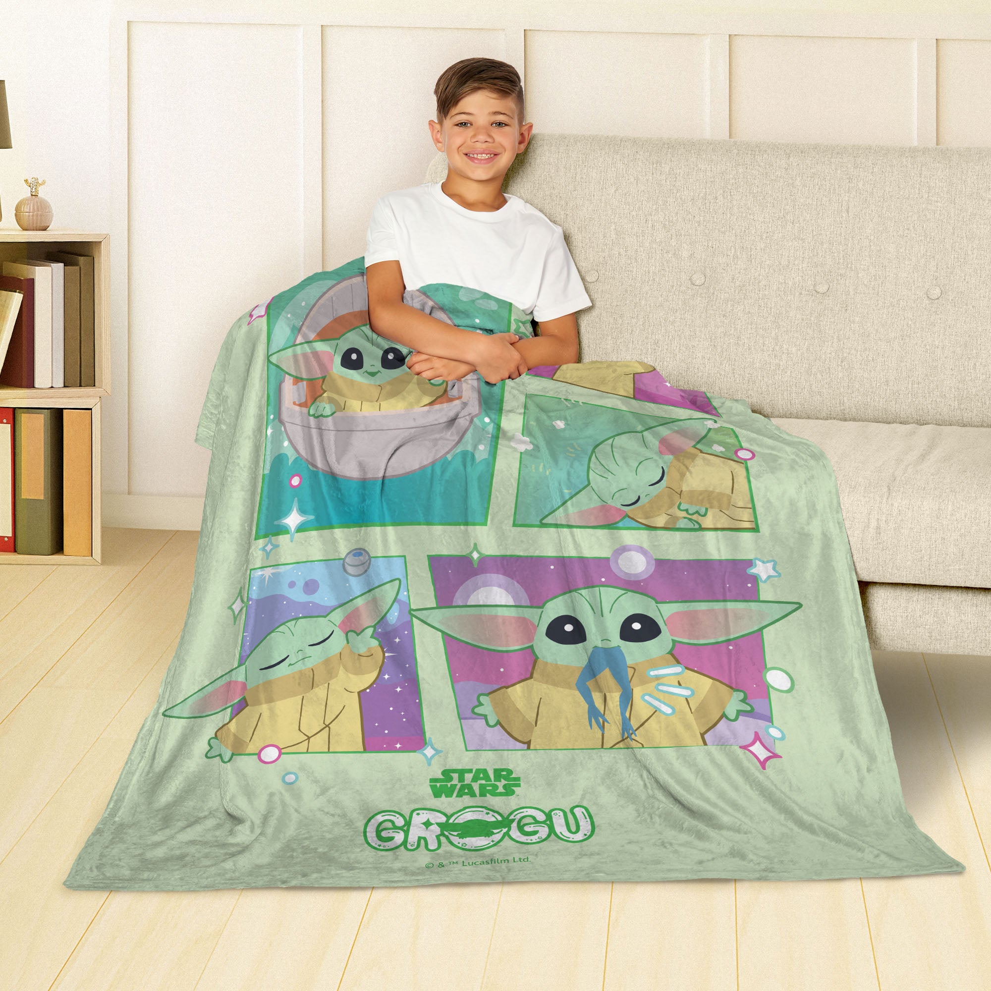 Lucas Star Wars The Mandalorian Cutest In The Galaxy Silk Touch Throw Blanket 40x50 inches