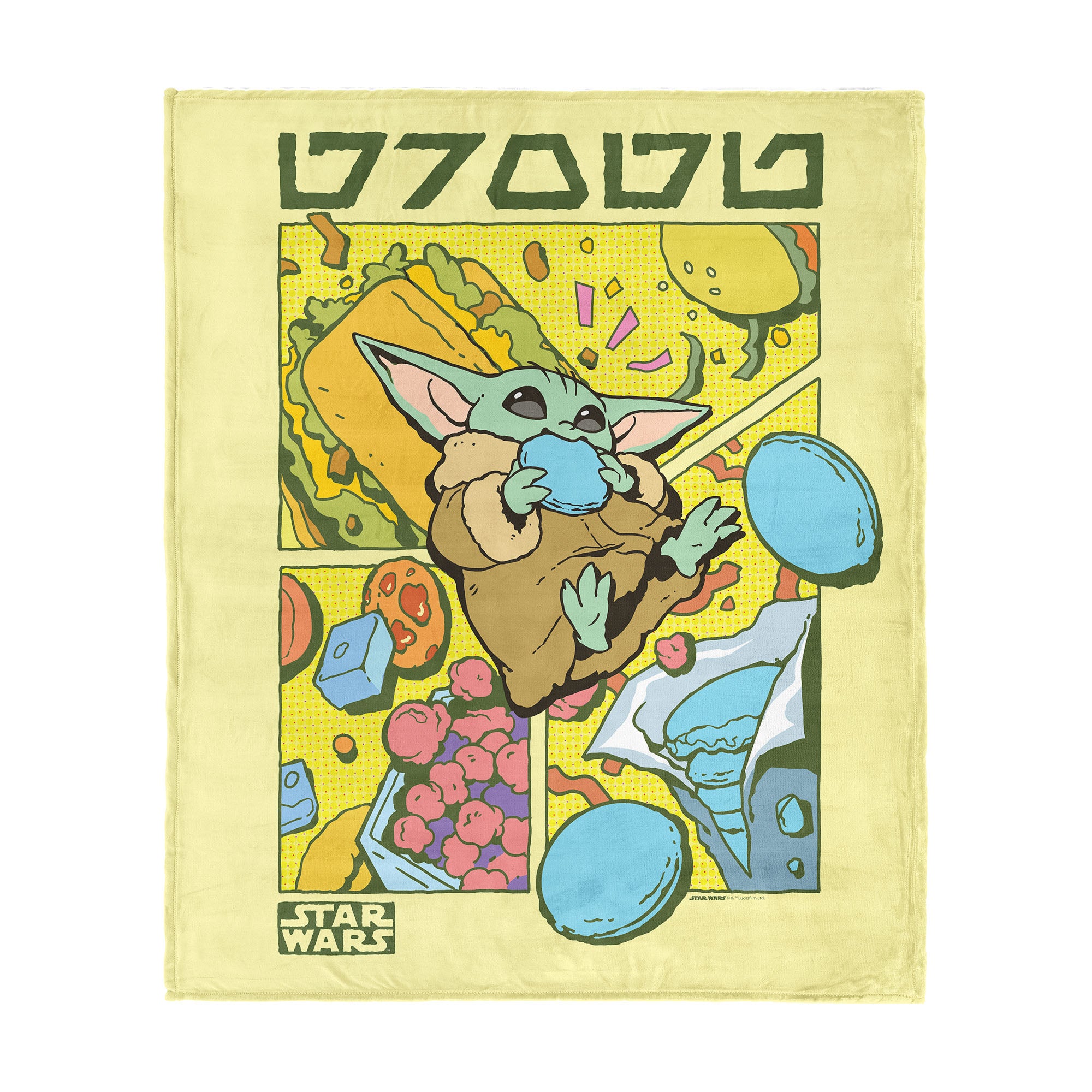 Lucas Star Wars The Mandalorian Grogu Snacks Silk Touch Throw Blanket 40x50 inches