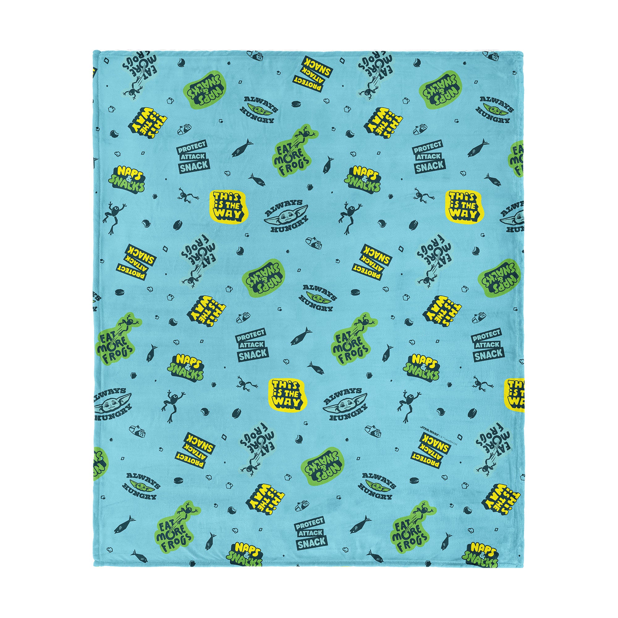 Lucas Star Wars The Mandalorian Snack Attack Pattern Silk Touch Throw Blanket 40x50 inches