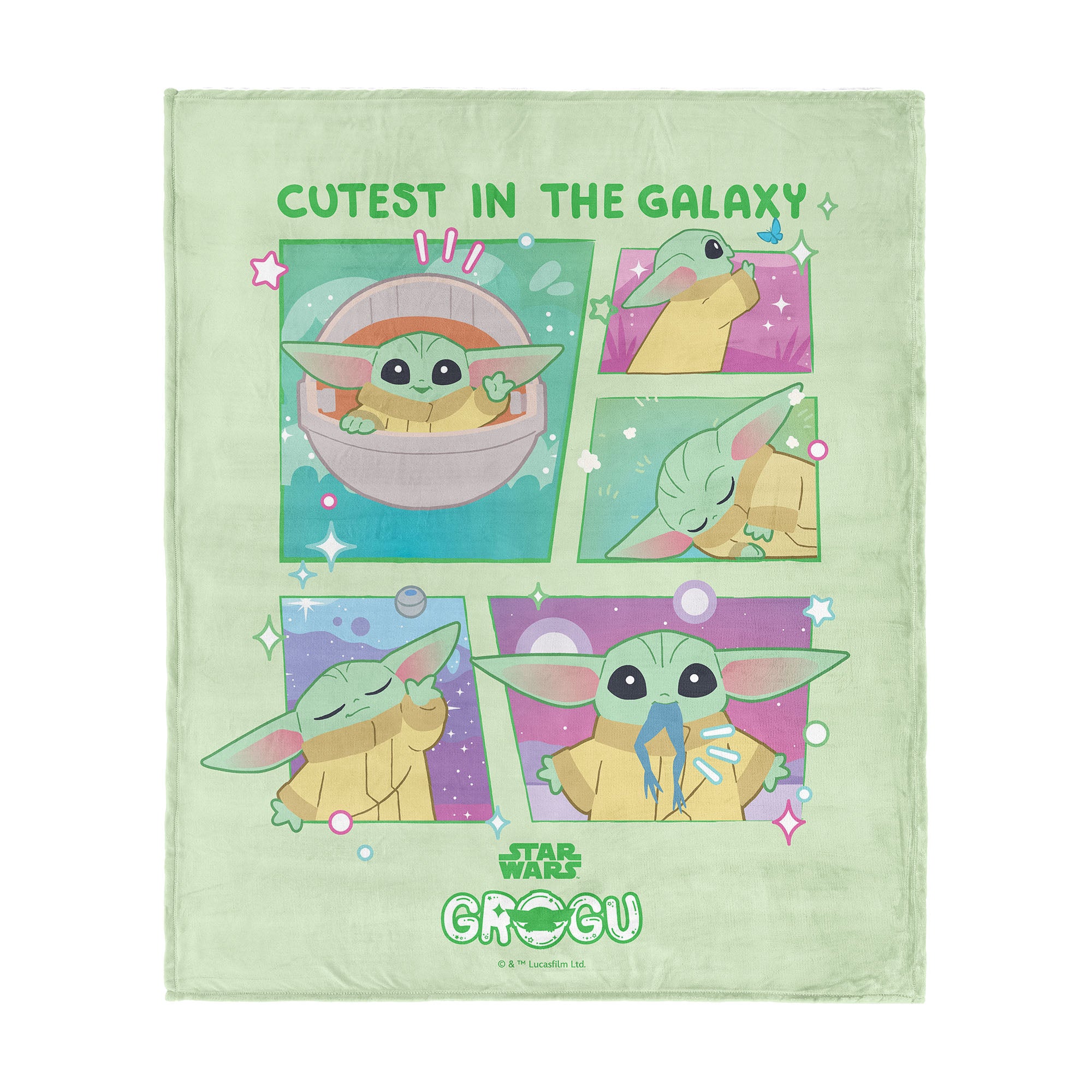 Lucas Star Wars The Mandalorian Cutest In The Galaxy Silk Touch Throw Blanket 46x60 inches