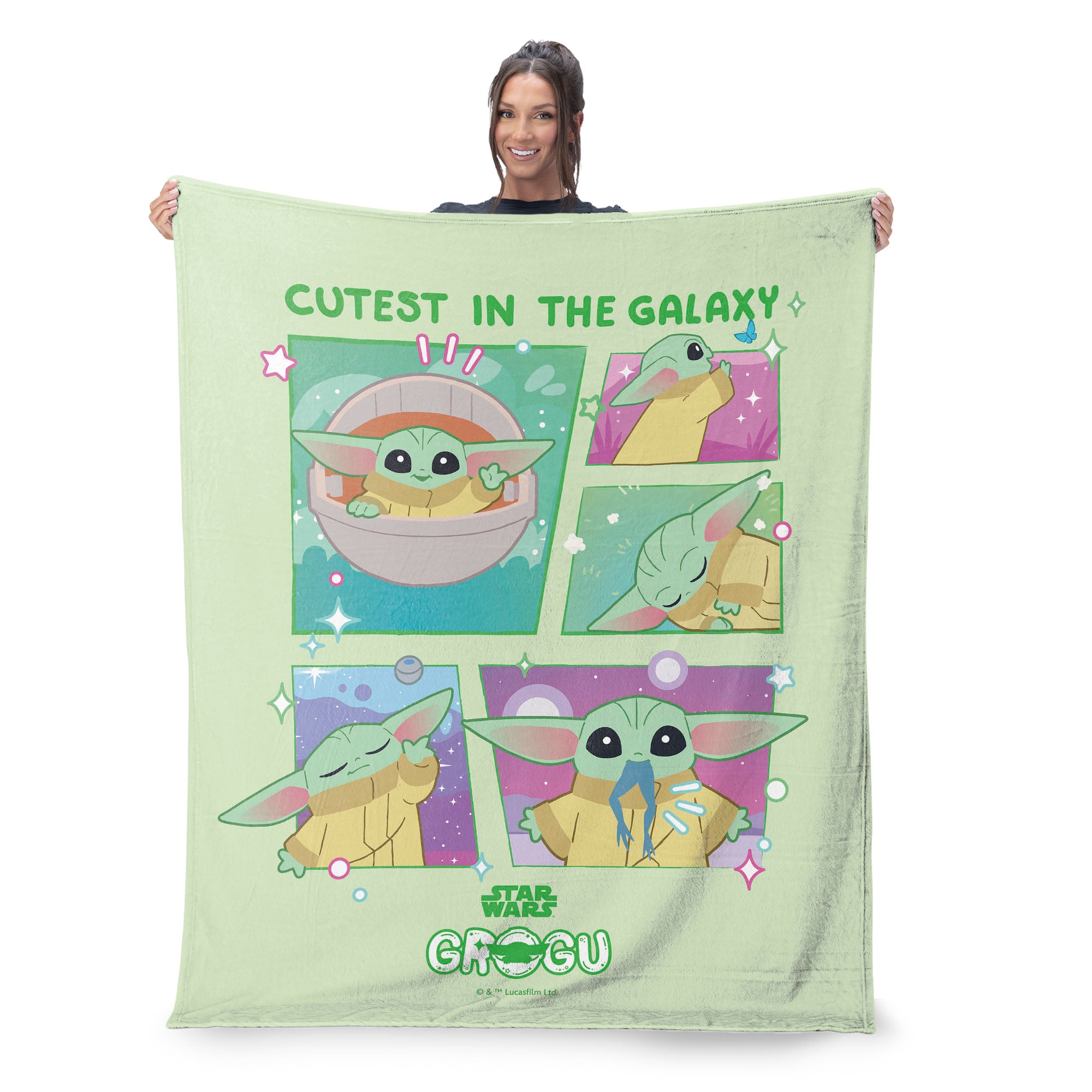 Lucas Star Wars The Mandalorian Cutest In The Galaxy Silk Touch Throw Blanket 46x60 inches