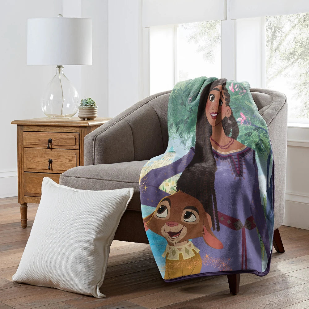 Disney Wish Friendship Micro Raschel Throw Blanket 46x60 Inches