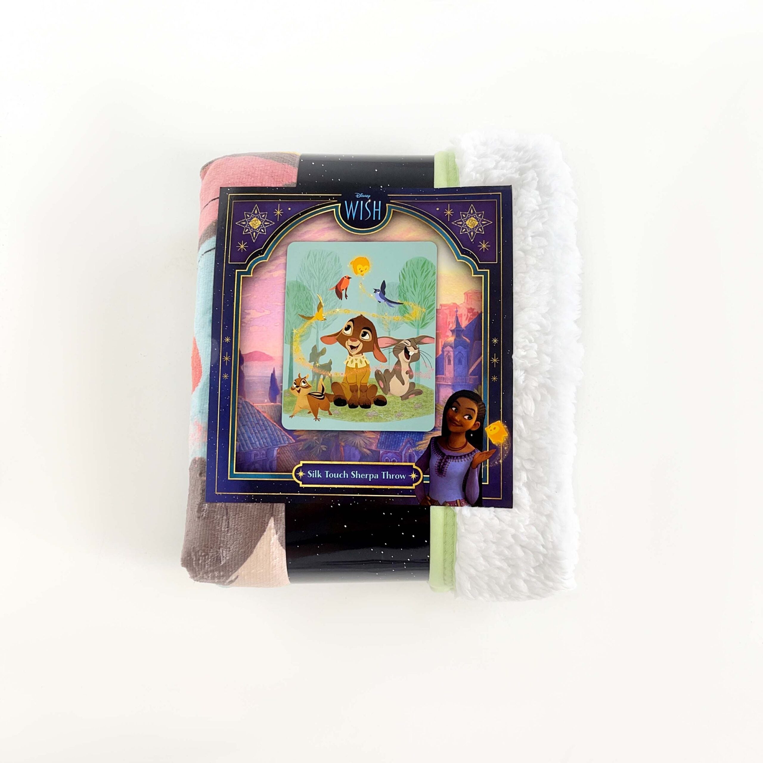 Disney Wish My Friends Silk Touch Sherpa Throw Blanket 40x50 Inches