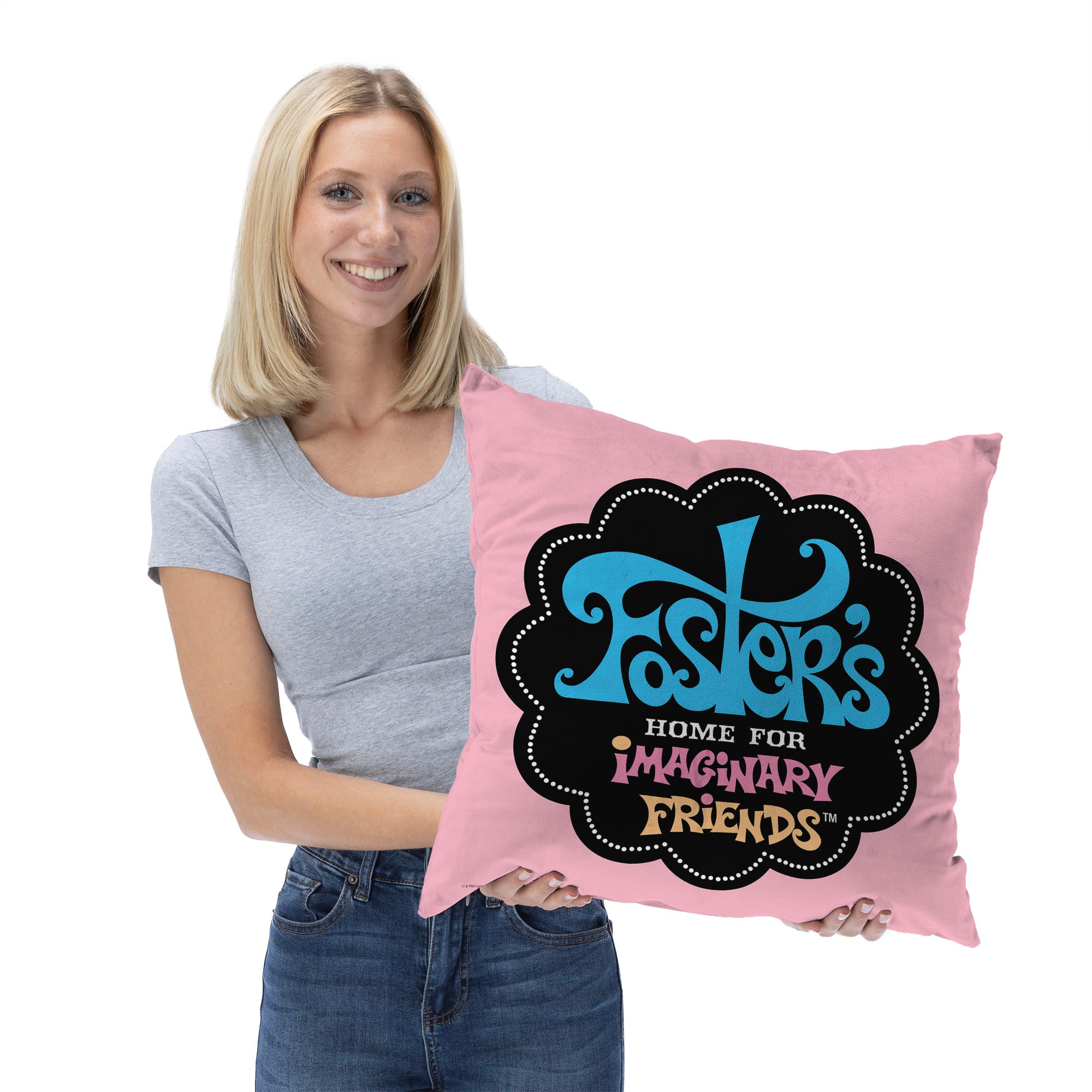 Cartoon Network Foster's Home For Imaginary Friends Foster's Logo Throw Pillow 18x18 inches