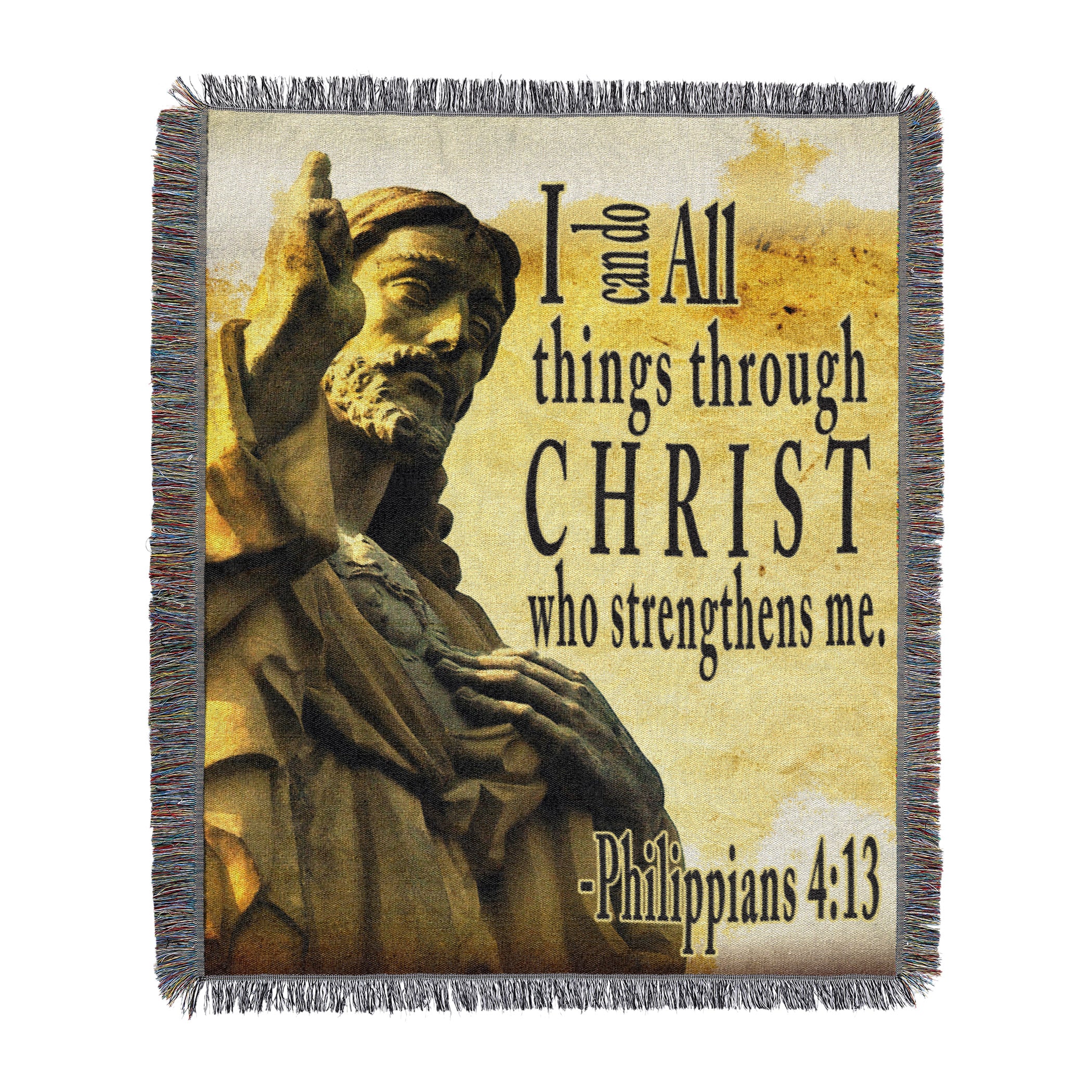 Strengthens Me Tapestry Throw Blanket 48x60 Inches