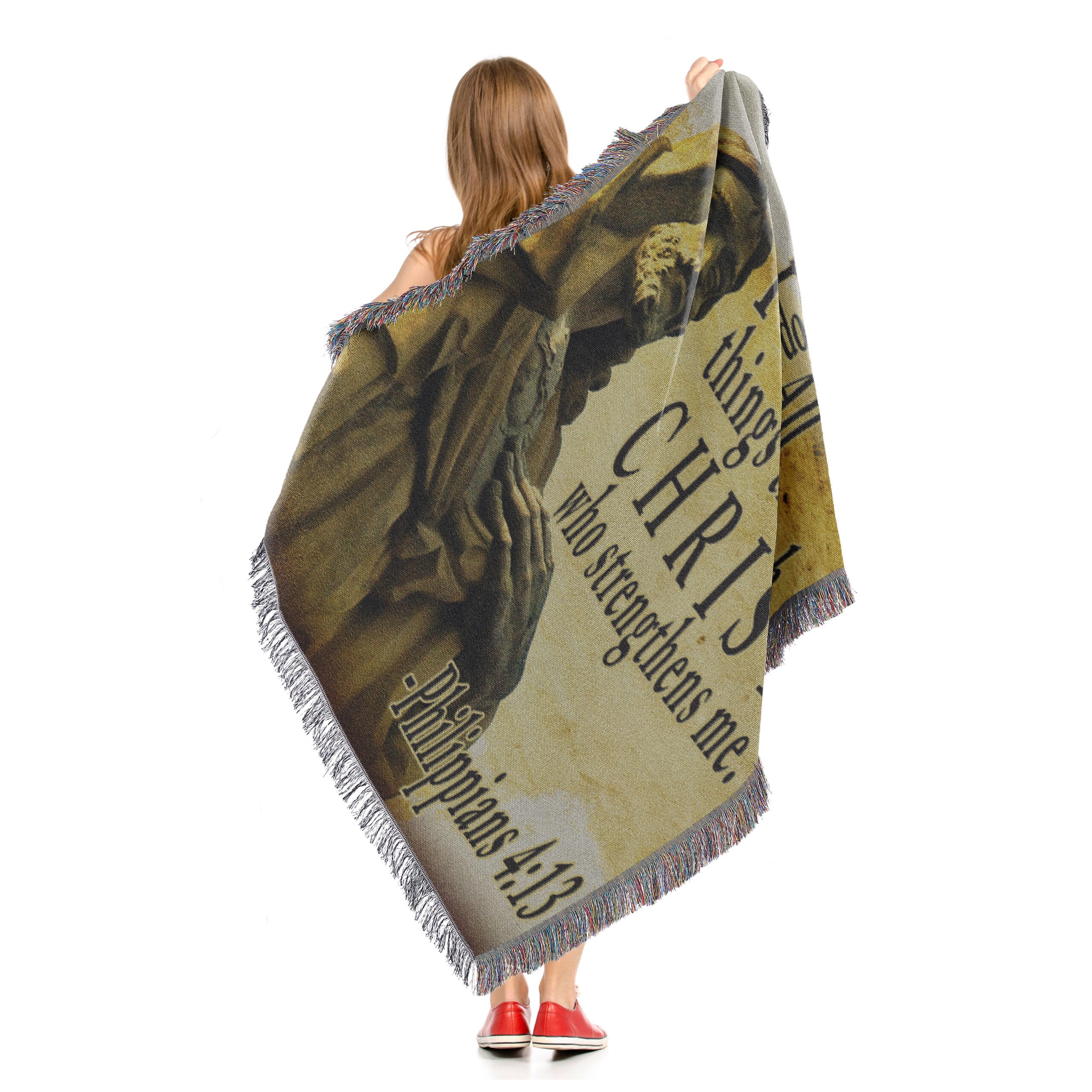 Strengthens Me Tapestry Throw Blanket 48x60 Inches