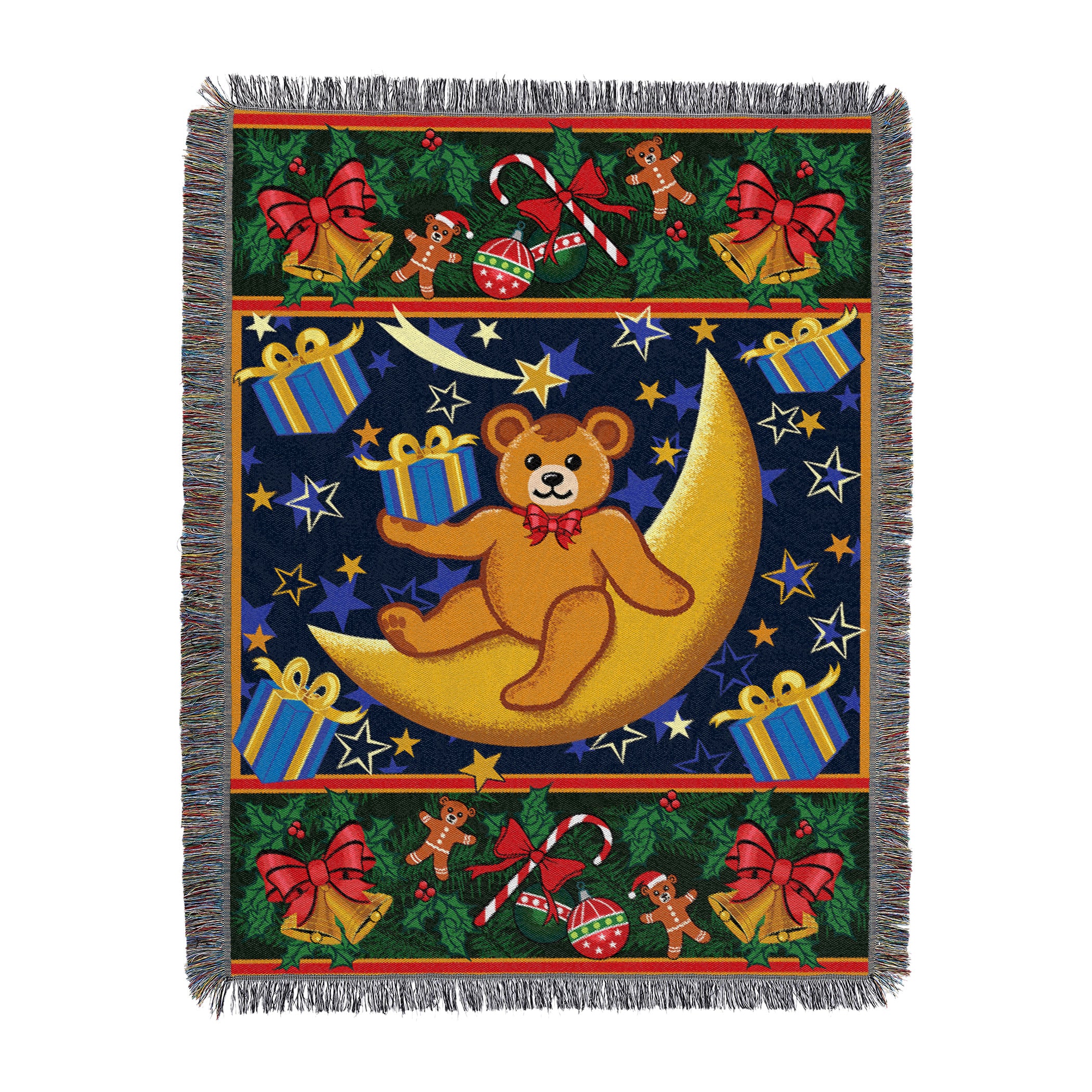 Holiday Bears Tapestry Throw Blanket 48x60 Inches