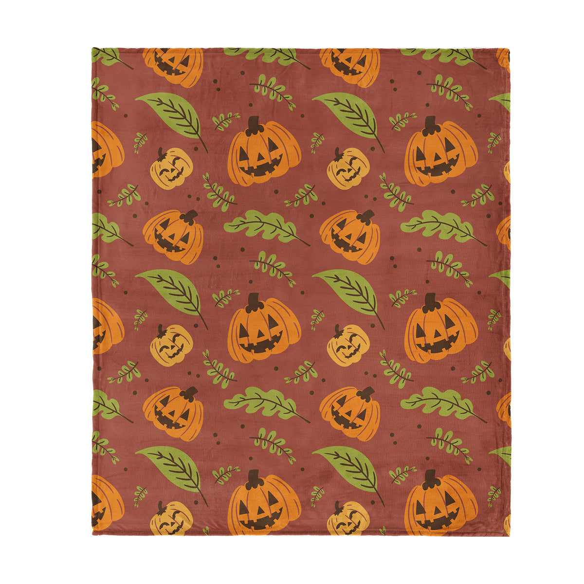 Halloween Jack O Lantern Leaves Silk Touch Throw Blanket, 50x60 inches