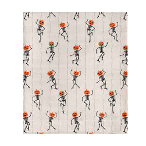 Halloween Pumpkin Head Skeletons Silk Touch Throw Blanket, 50x60 inches