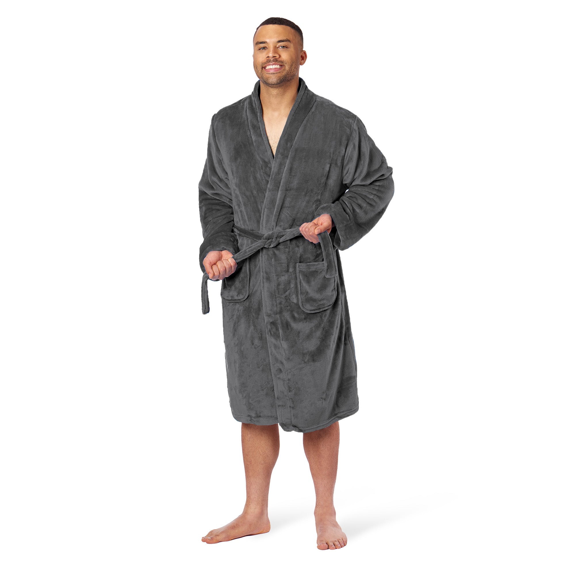 Northwest Silk Touch L/XL Bath Robe Lava Smoke 26x47 Inches