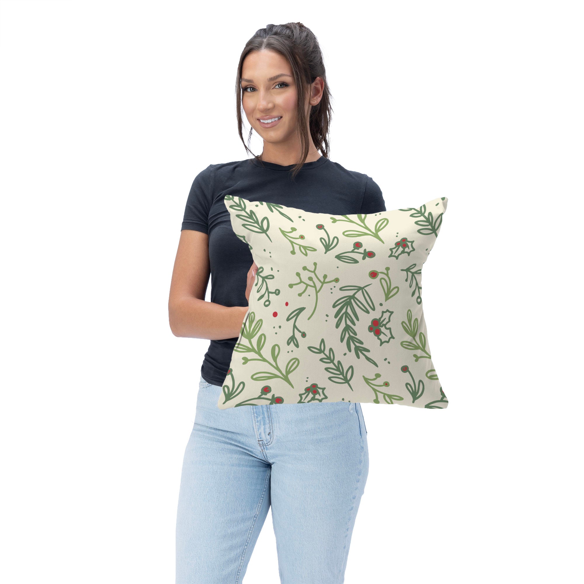 Mistletoe Throw Pillow 18X18 Inches